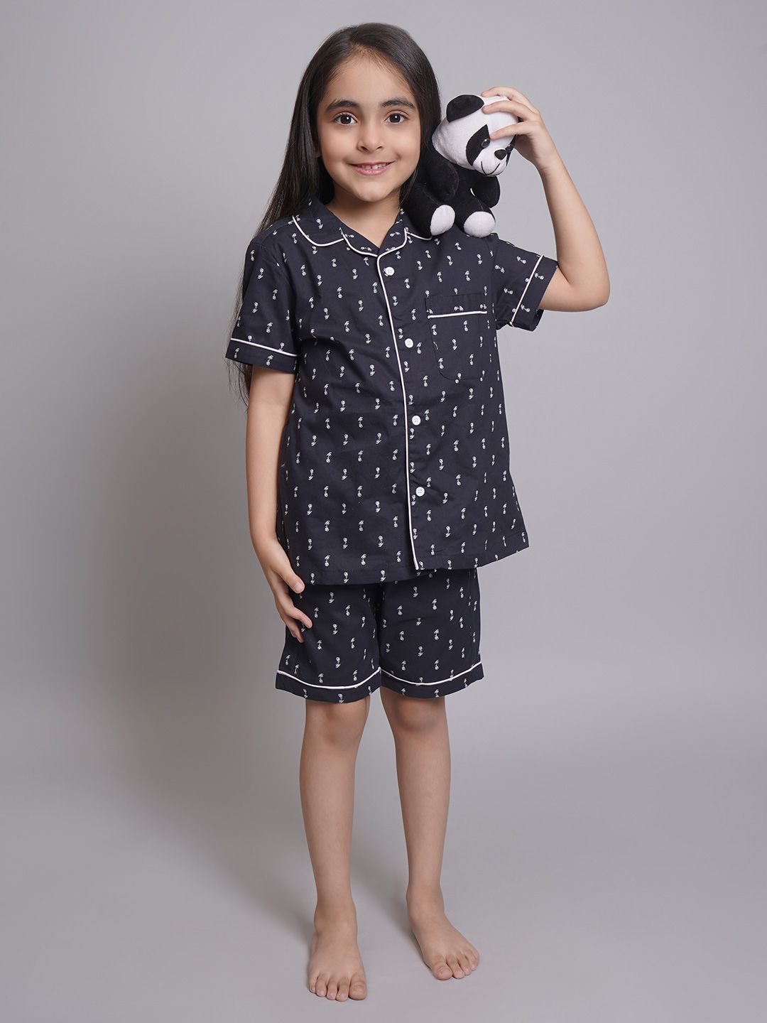 Biglilpeople Unisex Kids Abstract Printed Night suit