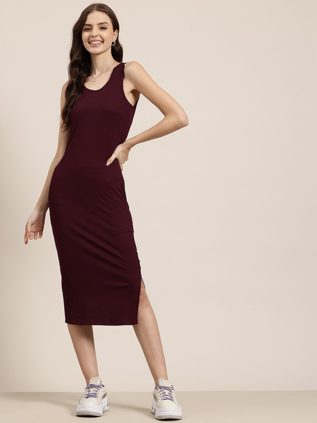 princess polly baby blue dress Burgundy Polka Dot Midi Dress