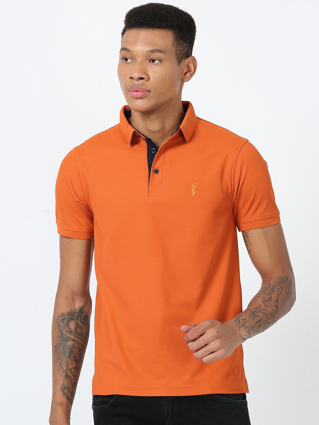 STELLERS Men Regular Fit Polo Collar T-shirt