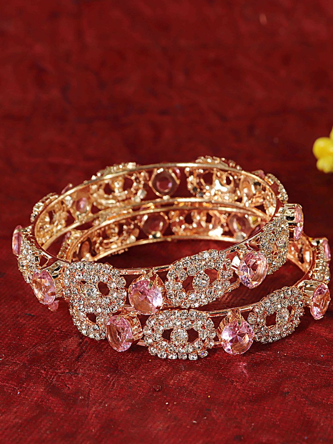 Buy LAVAZZA Set Of 2 Gold-Plated CZ & Amercian Diamond-Studded