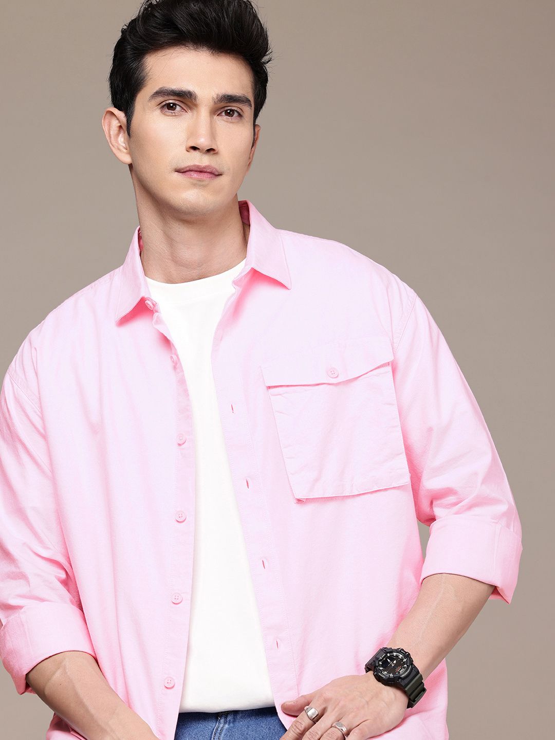 WROGN Pure Cotton Oversized Shirt