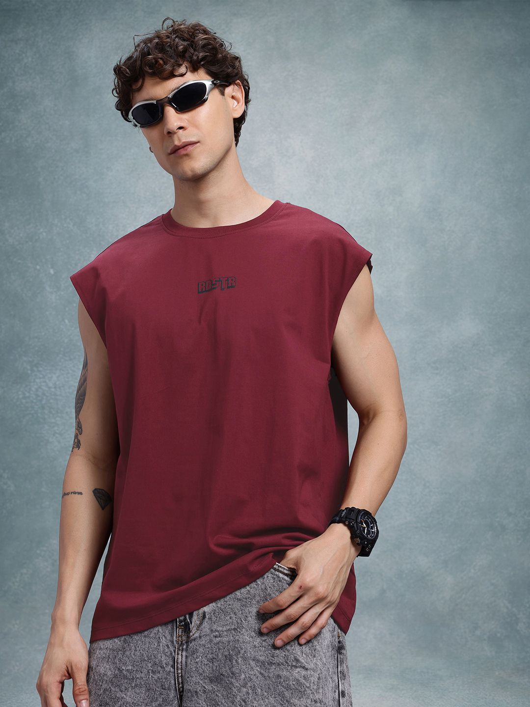 The Roadster Life Co. Relaxed Fit Pure Cotton Longline T-shirt