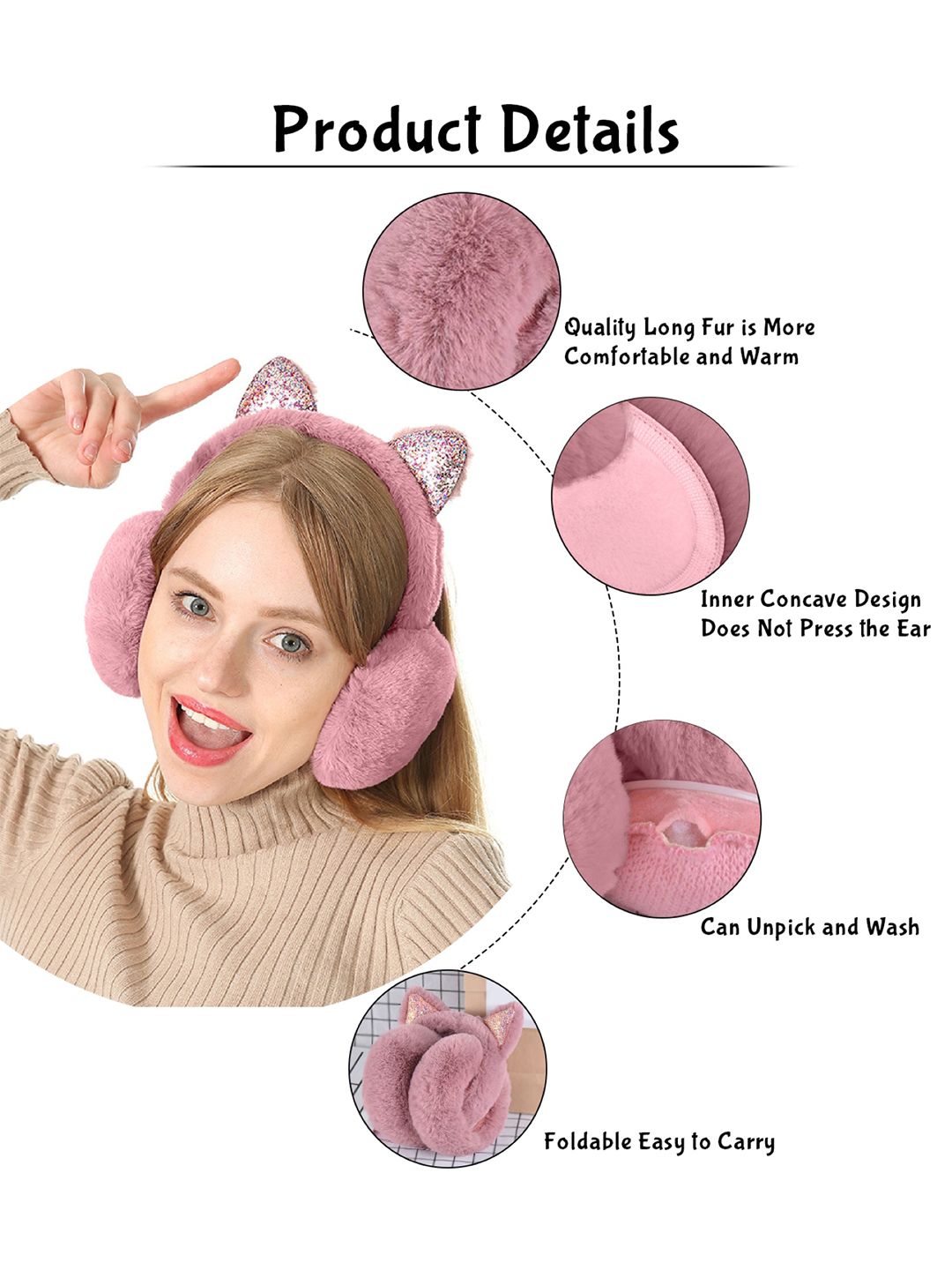 Buy SYGA Unisex Chill Wrap Winter Cat Ear Design Foldable Ear