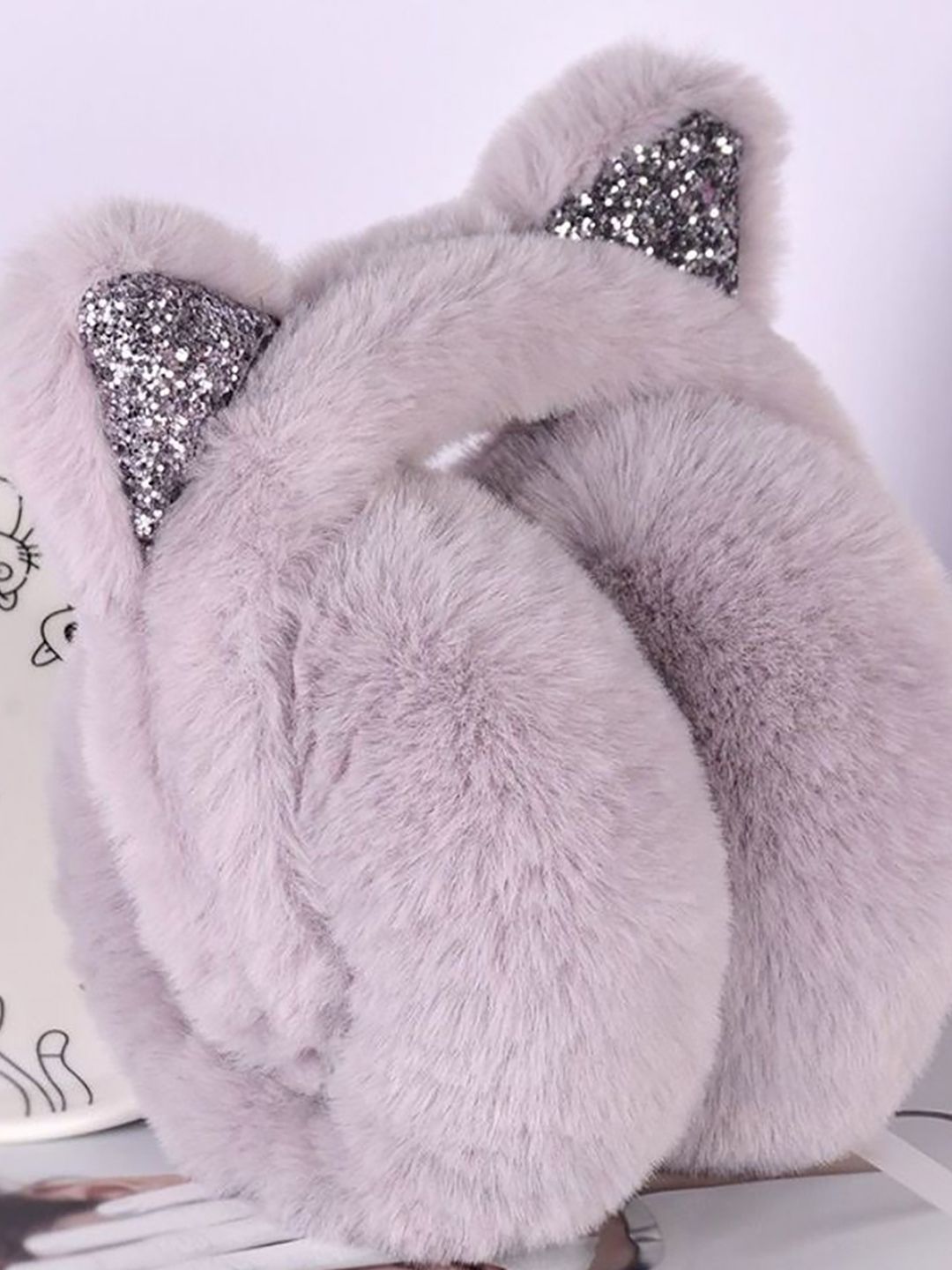 Buy SYGA Women Cat Ear Design Sequined Winter Ear Muffs - Headband
