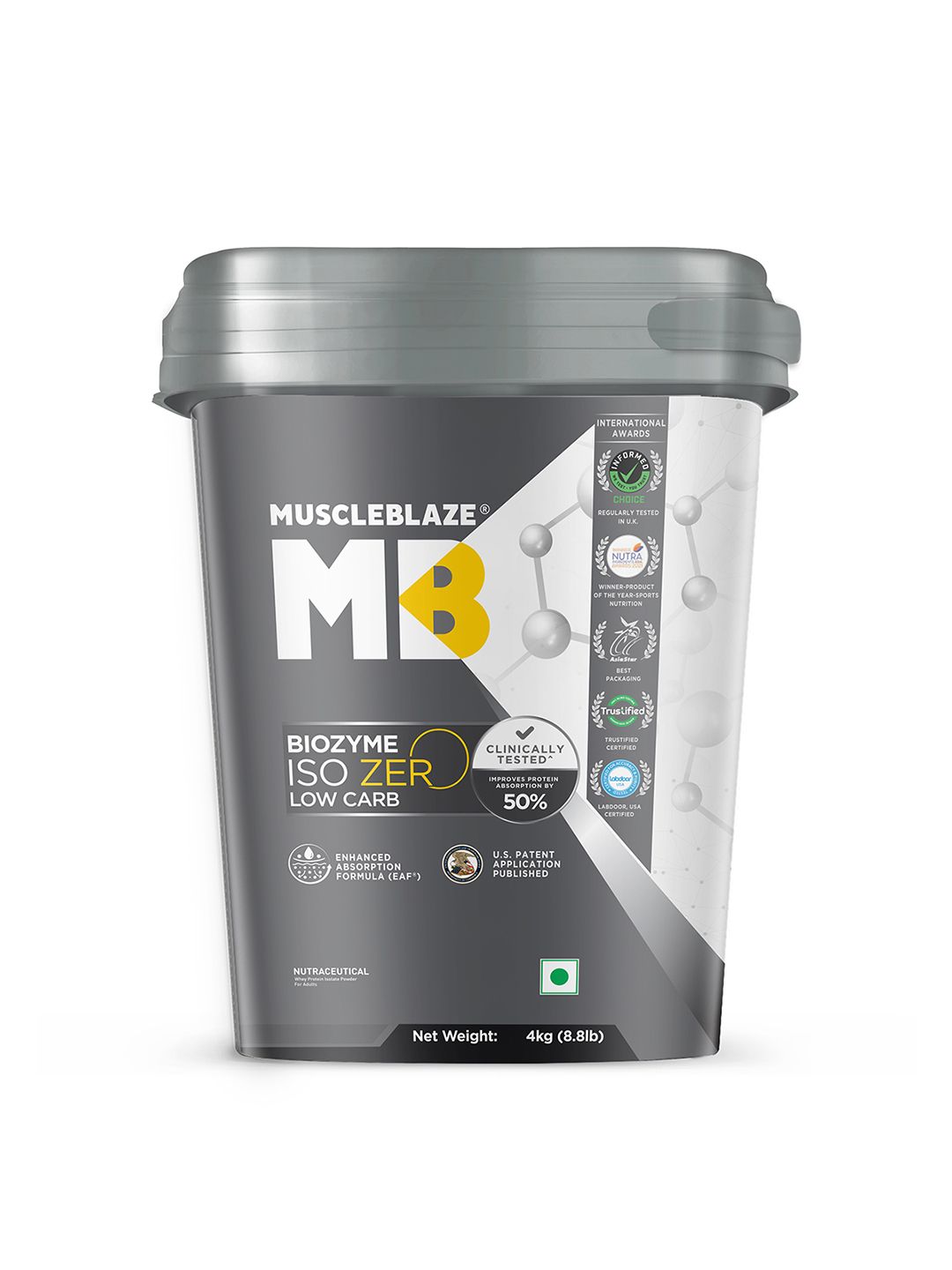 MuscleBlaze MuscleBlaze Biozyme Iso-Zero Whey Protein Isolate Ice Cream Chocolate Flavour- 4kg