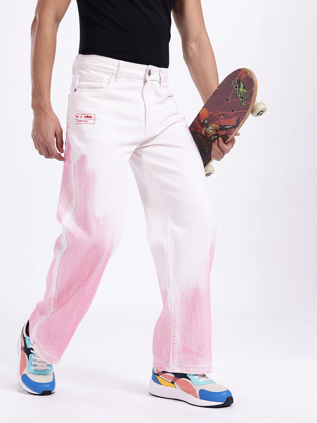 Kook N Keech Men Mid-Rise Dyed Effect Pure Cotton Straight Fit Jeans deal from myntra