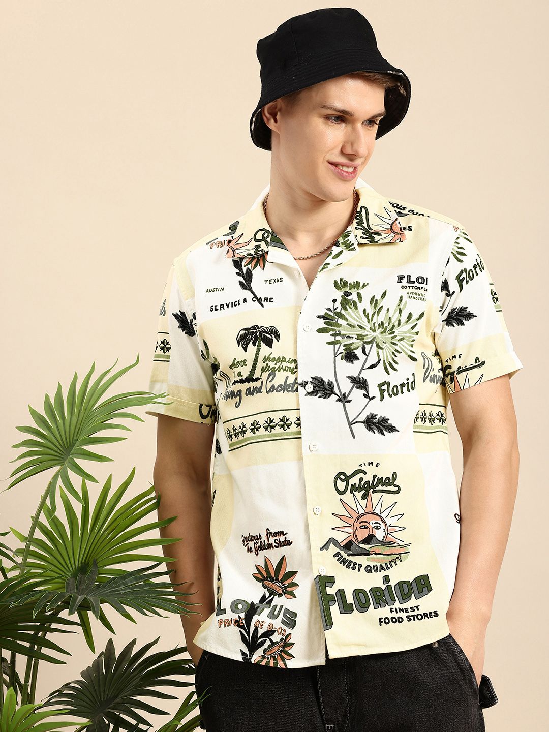 Mast & Harbour Slim Fit Printed Casual Shirt