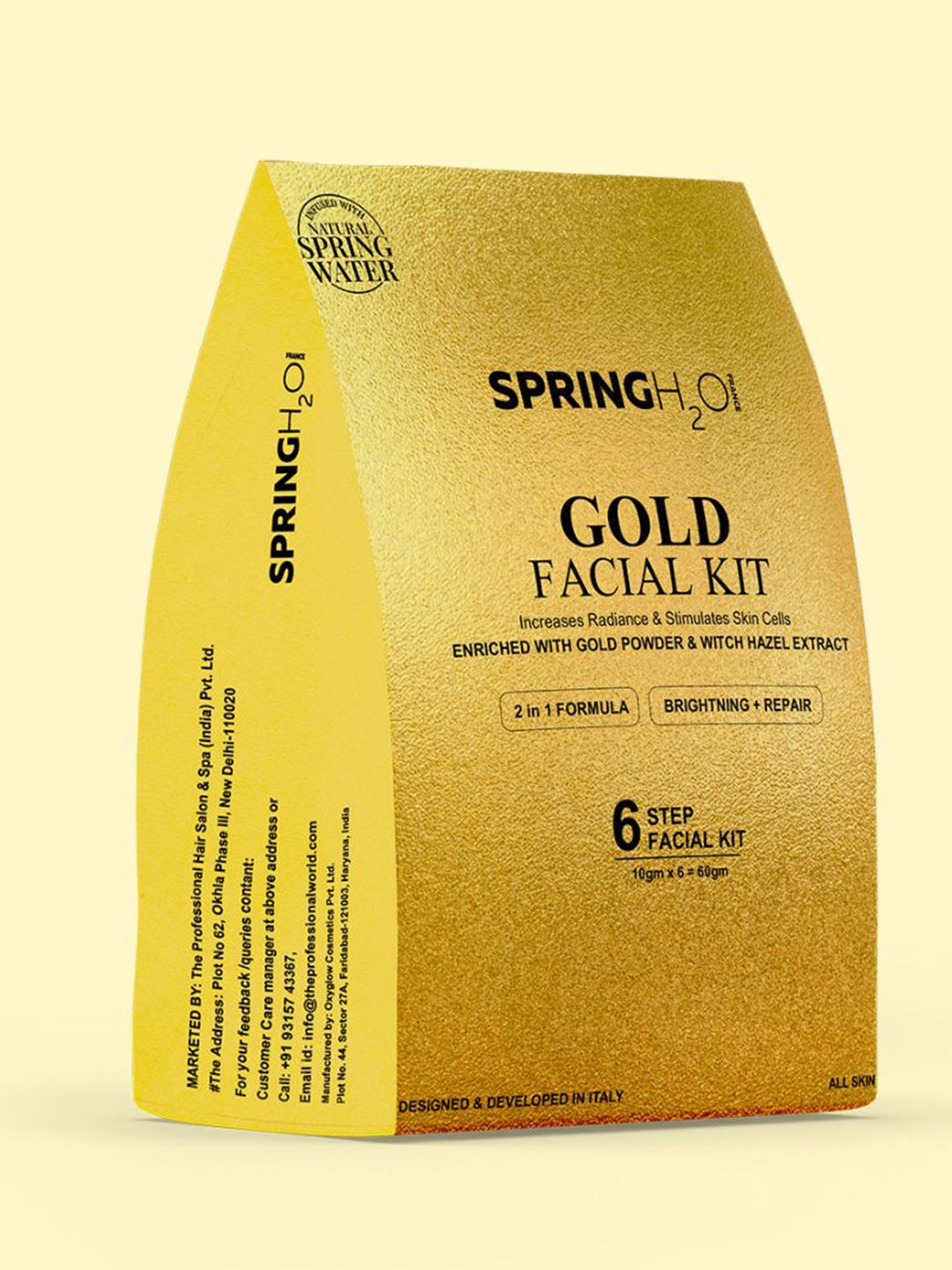 Spring H2O 6-Step 2-in-1 Formula For Skin Brightening & Repair Gold Facial Kit - 10g Each