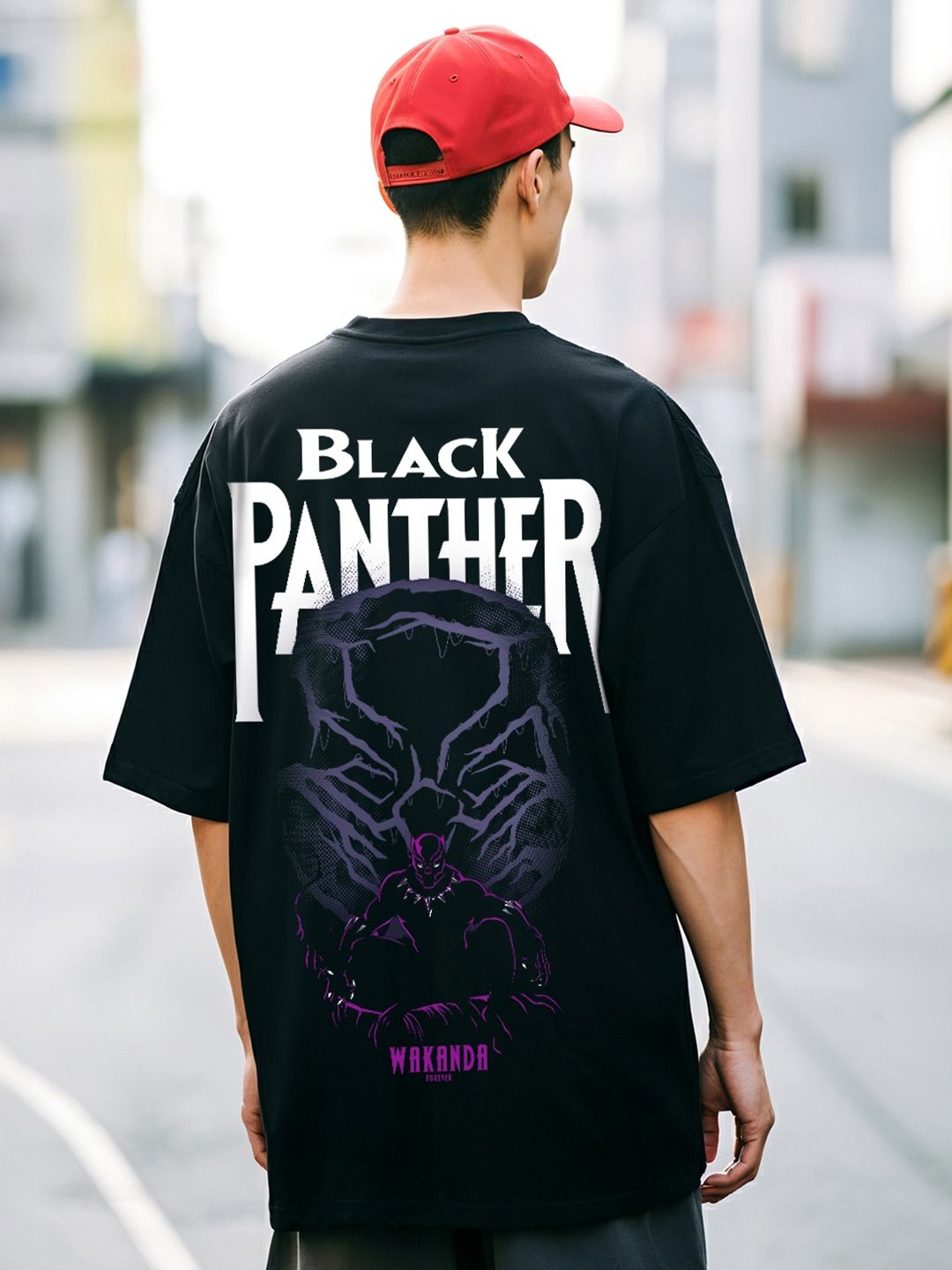 Marvel Black Panther Wakanda Forever Chest Camiseta Manga Raglan