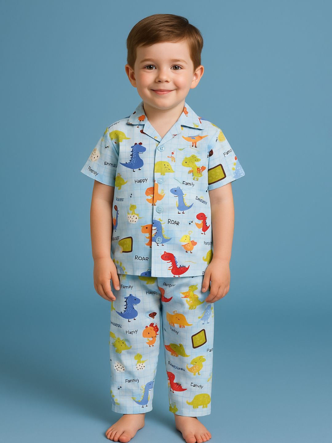 NAUTI KIDZ Pure Woven Cotton Night Suit Set
