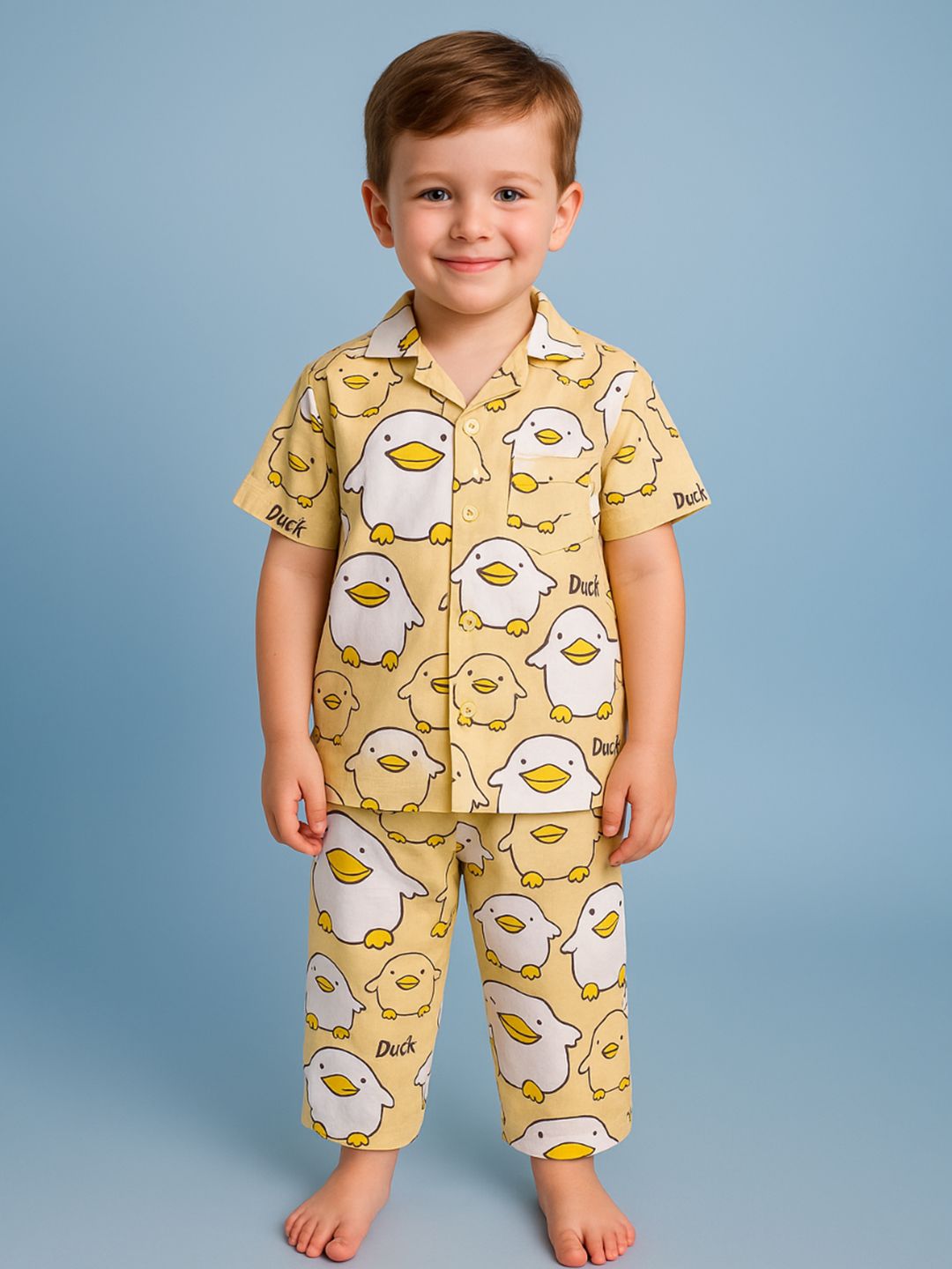 NAUTI KIDZ Pure Woven Cotton Night Suit Set