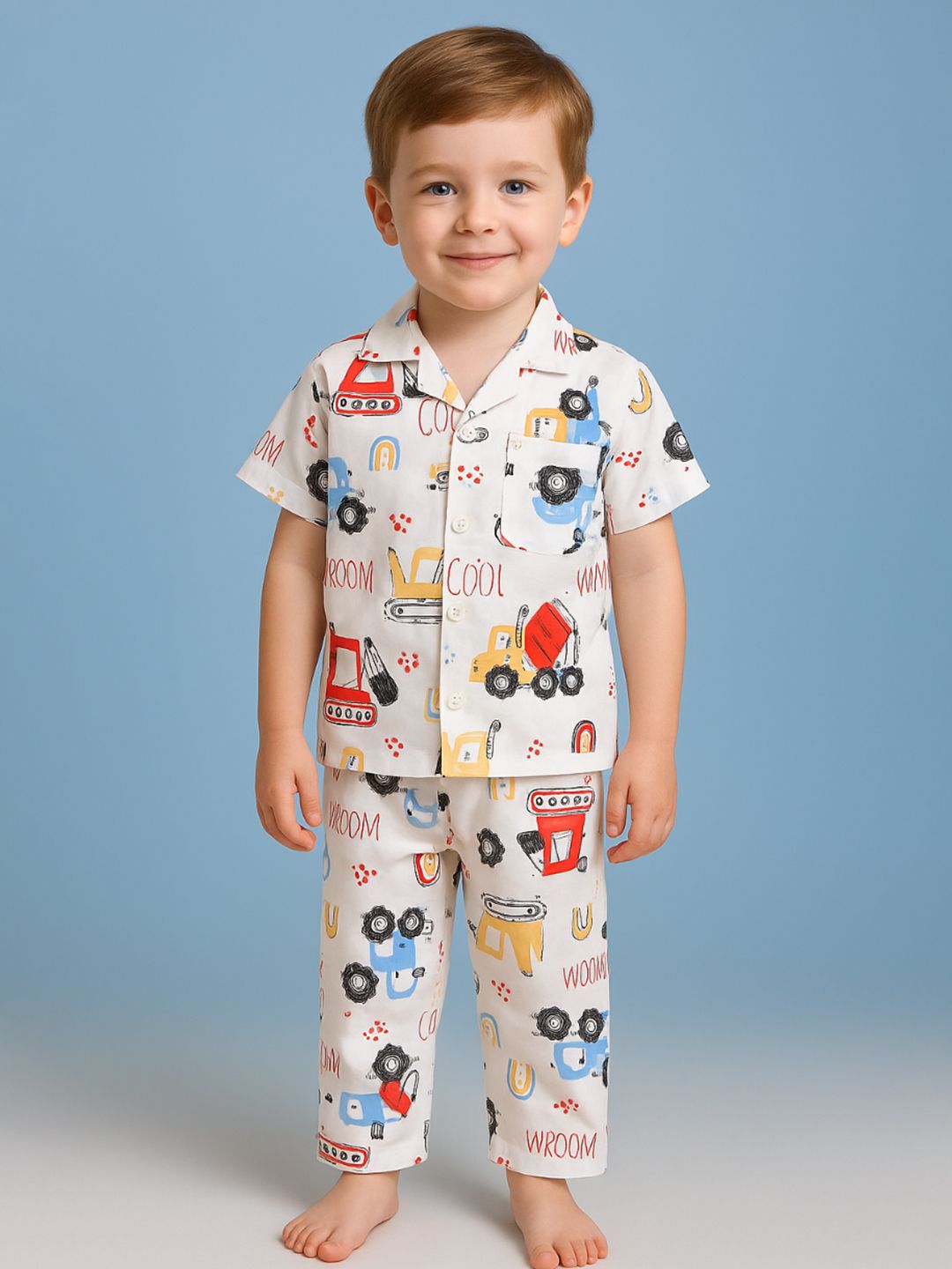 NAUTI KIDZ Pure Woven Cotton Night Suit Set