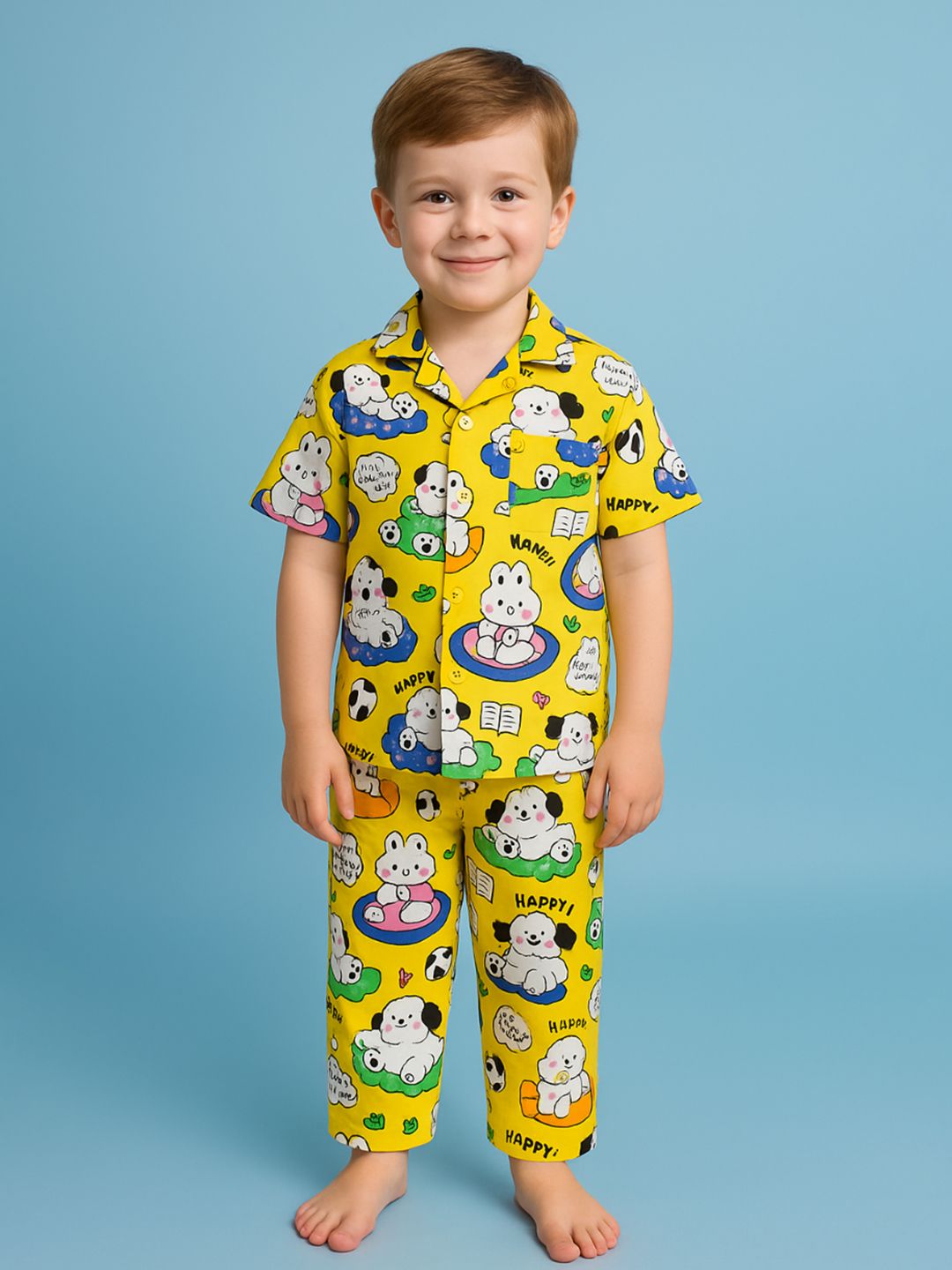 NAUTI KIDZ Pure Woven Cotton Night Suit Set