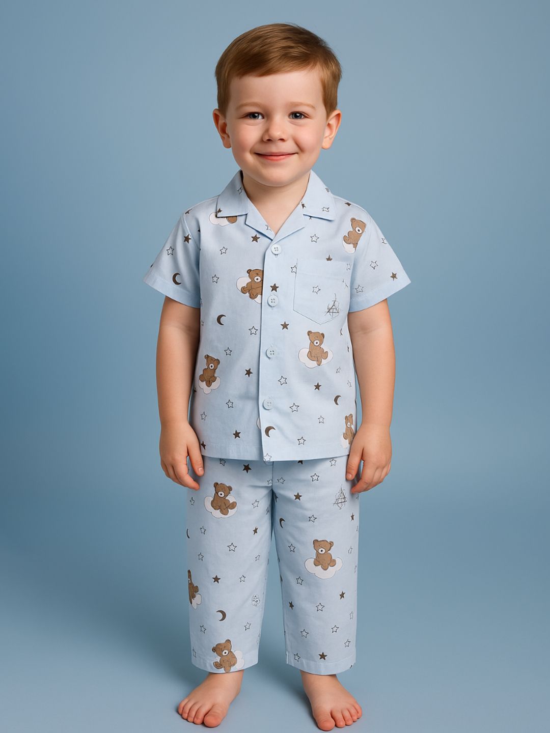 NAUTI KIDZ Pure Woven Cotton Night Suit Set