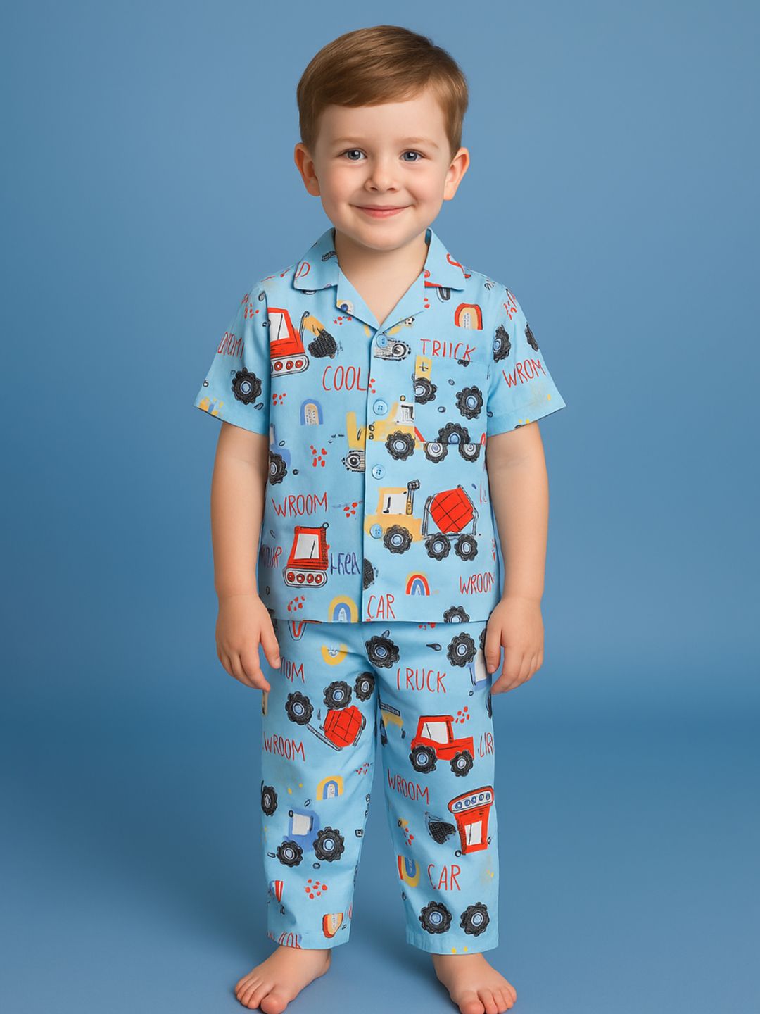 NAUTI KIDZ Pure Woven Cotton Night Suit Set