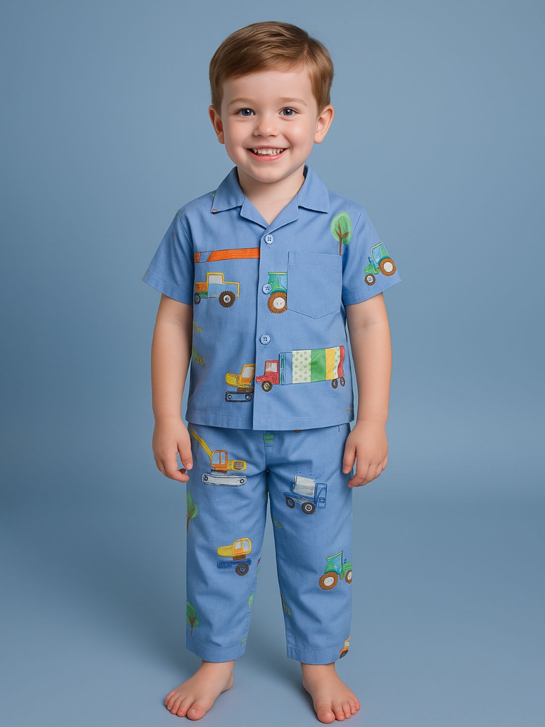 NAUTI KIDZ Pure Woven Cotton Night Suit Set