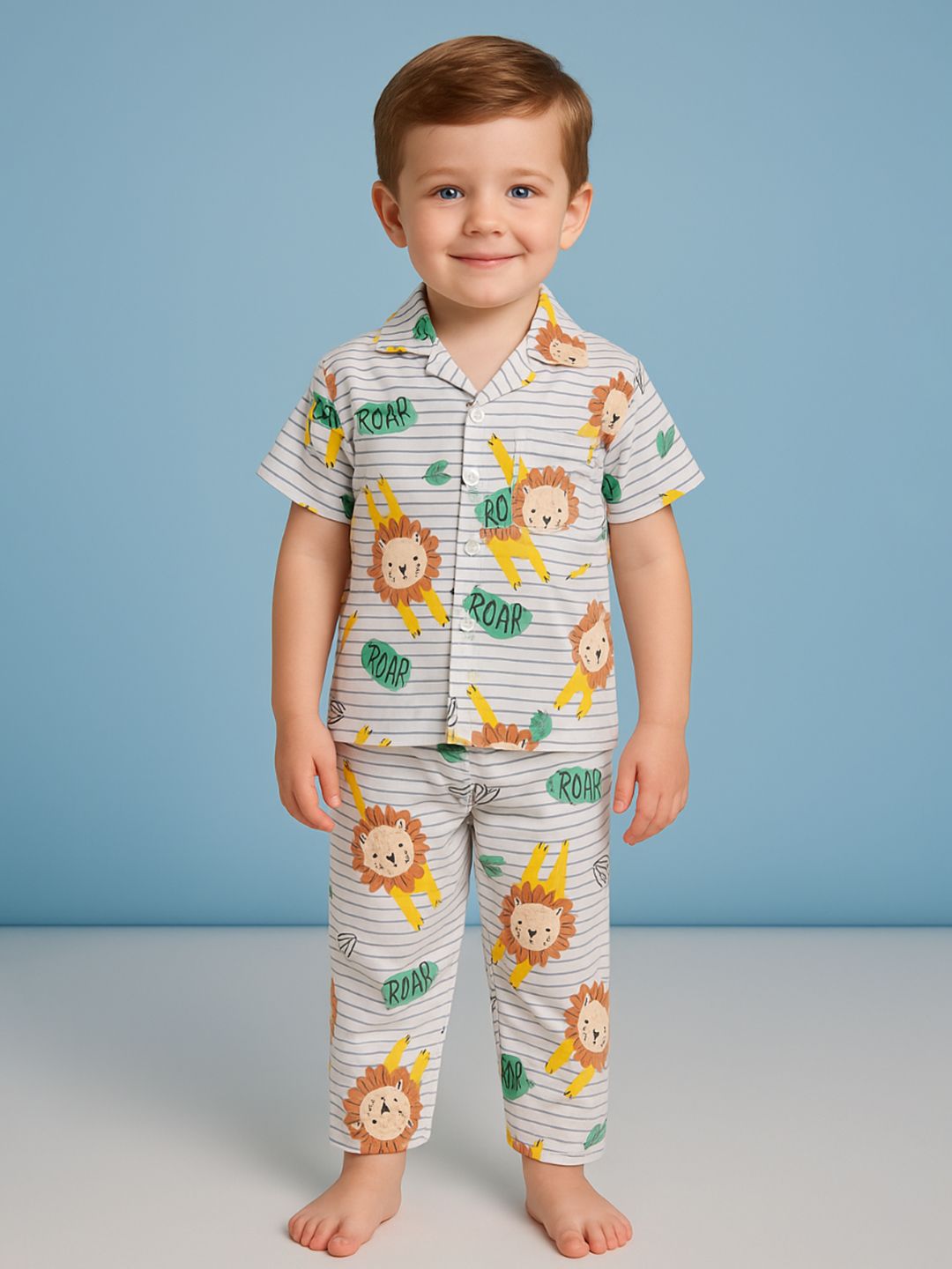 NAUTI KIDZ Pure Woven Cotton Night Suit Set