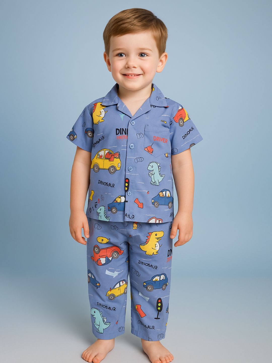 NAUTI KIDZ Pure Woven Cotton Night Suit Set