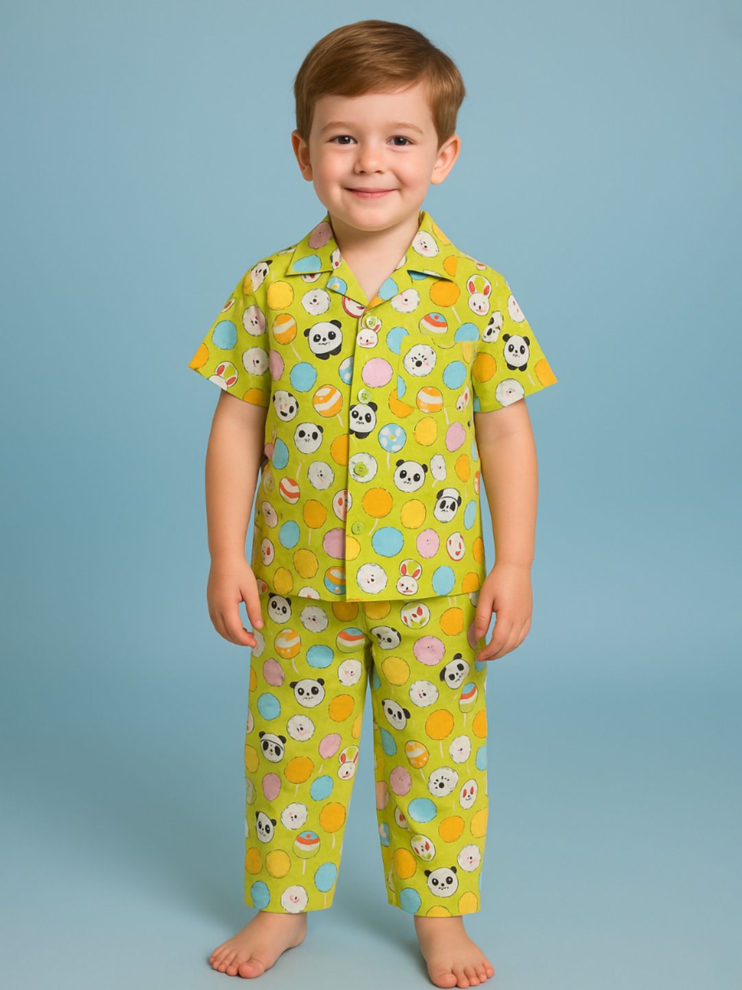 NAUTI KIDZ Pure Woven Cotton Night Suit Set