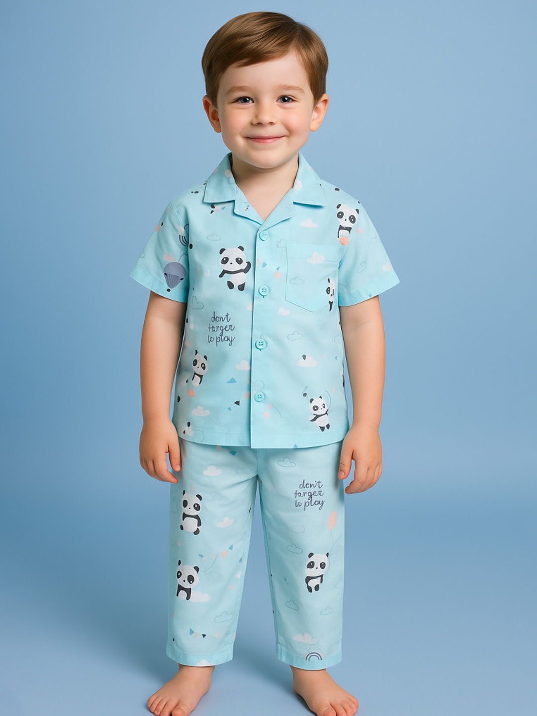 NAUTI KIDZ Pure Woven Cotton Night Suit Set
