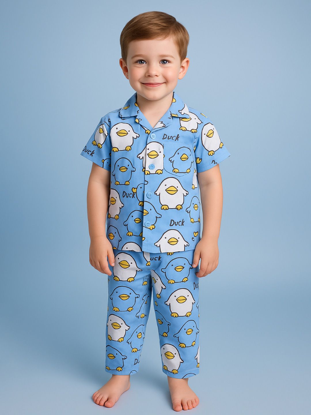 NAUTI KIDZ Pure Woven Cotton Night Suit Set