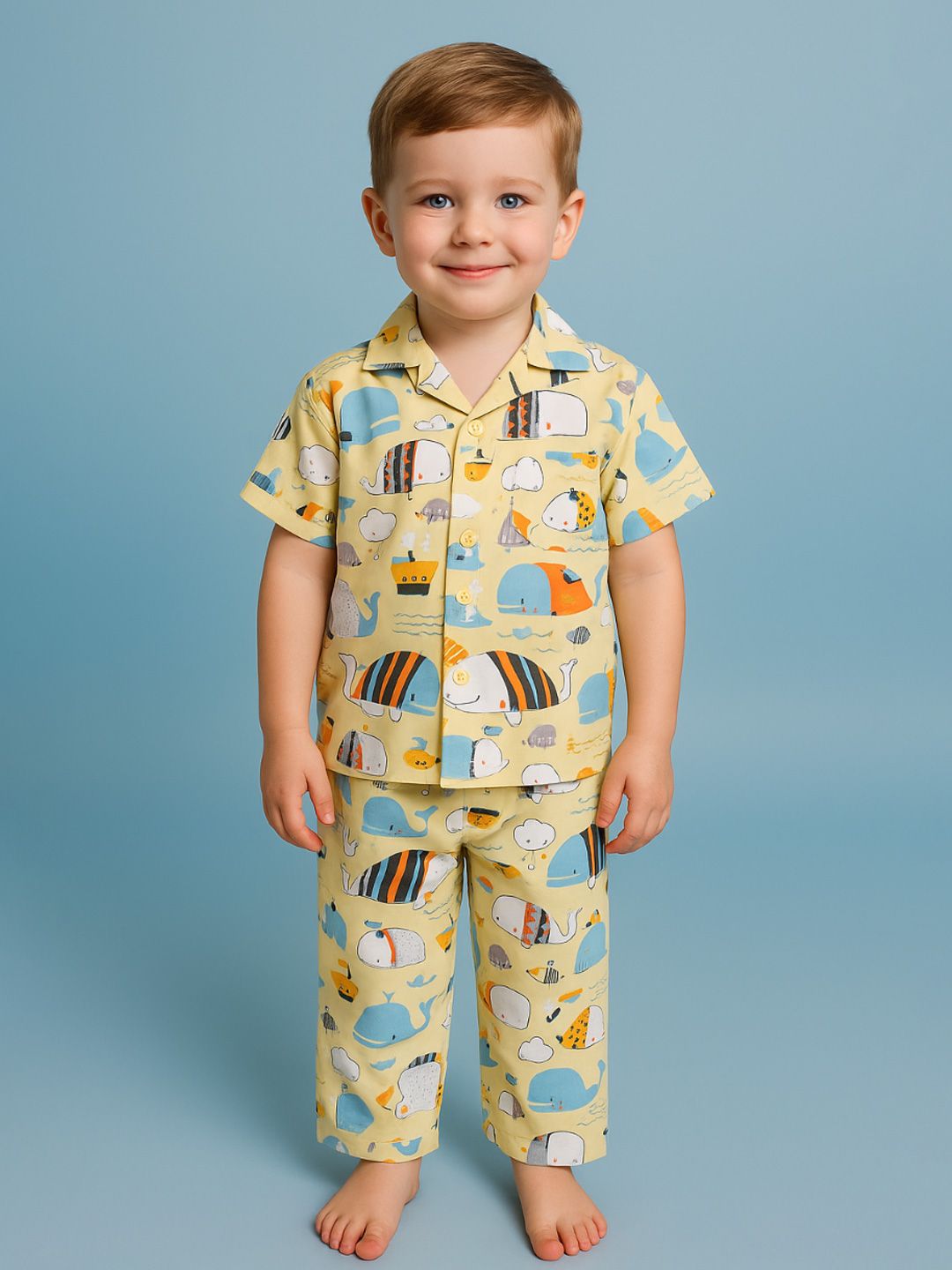 NAUTI KIDZ Pure Woven Cotton Night Suit Set