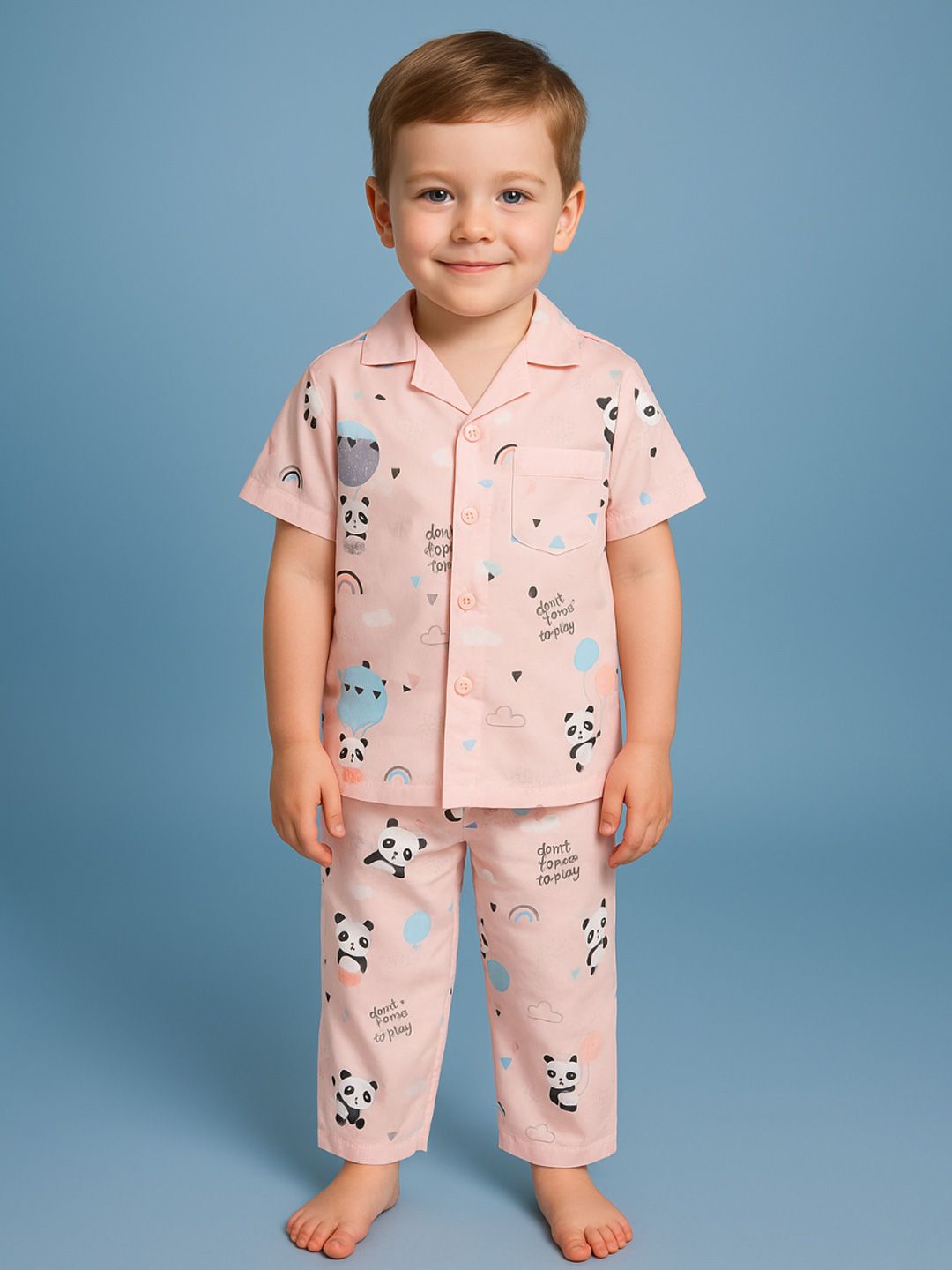 NAUTI KIDZ Pure Woven Cotton Night Suit Set