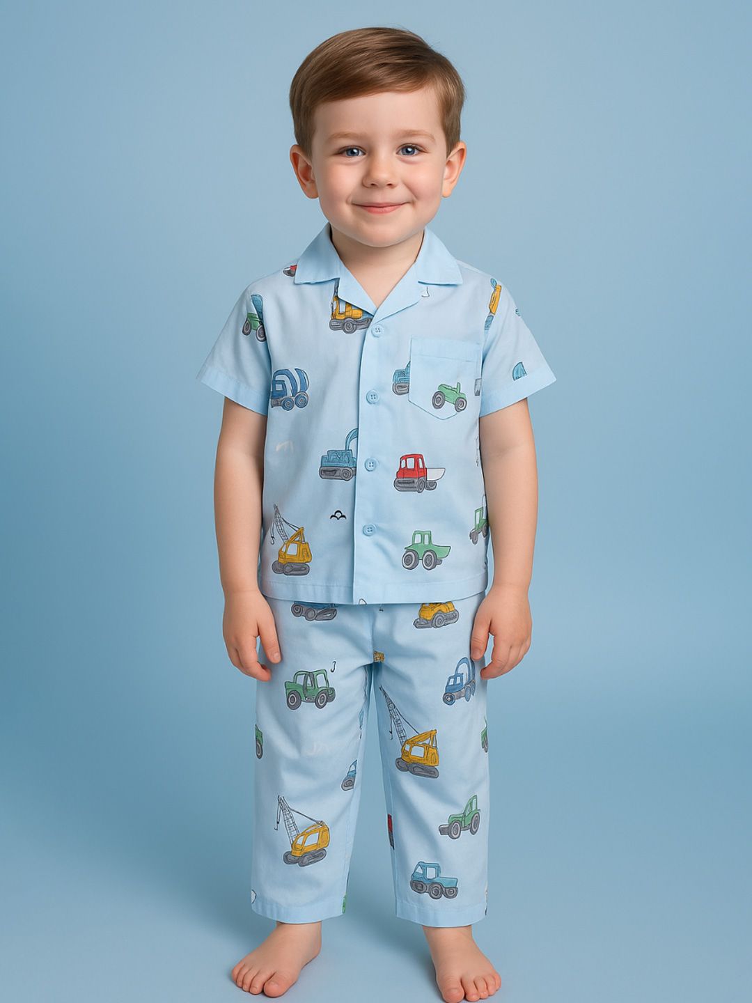 NAUTI KIDZ Pure Woven Cotton Night Suit Set
