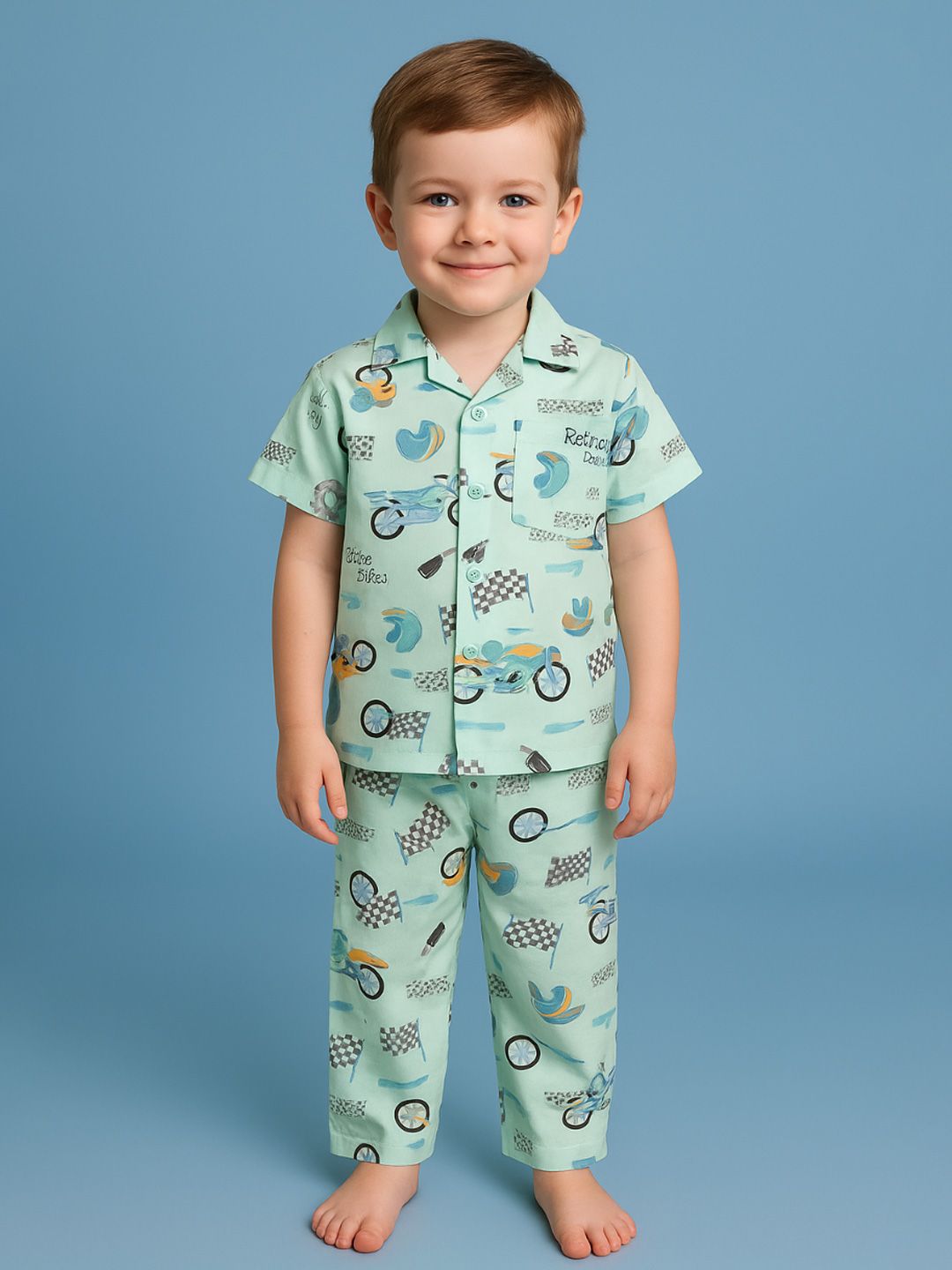 NAUTI KIDZ Pure Woven Cotton Night Suit Set