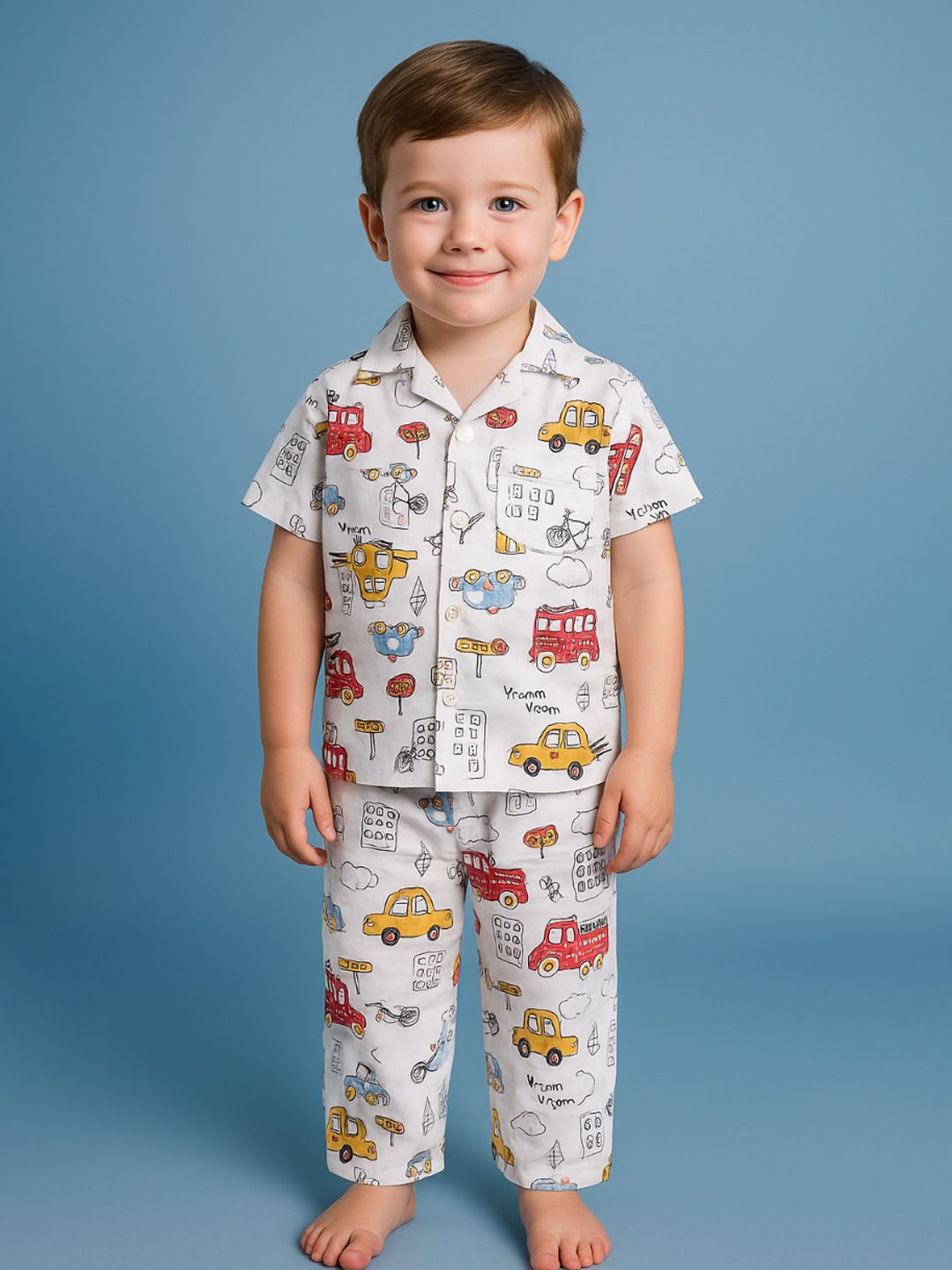 NAUTI KIDZ Pure Woven Cotton Night Suit Set