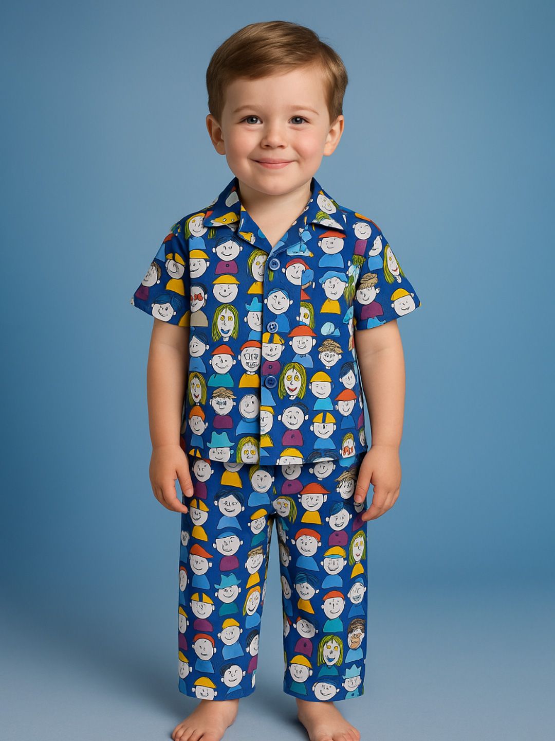 NAUTI KIDZ Pure Woven Cotton Night Suit Set