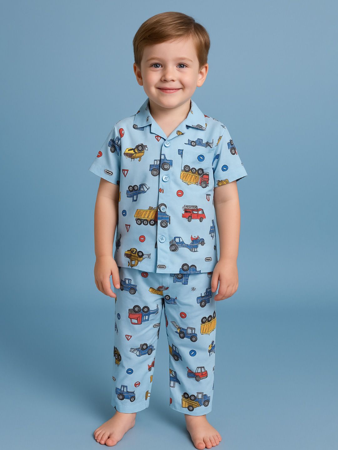 NAUTI KIDZ Pure Woven Cotton Night Suit Set