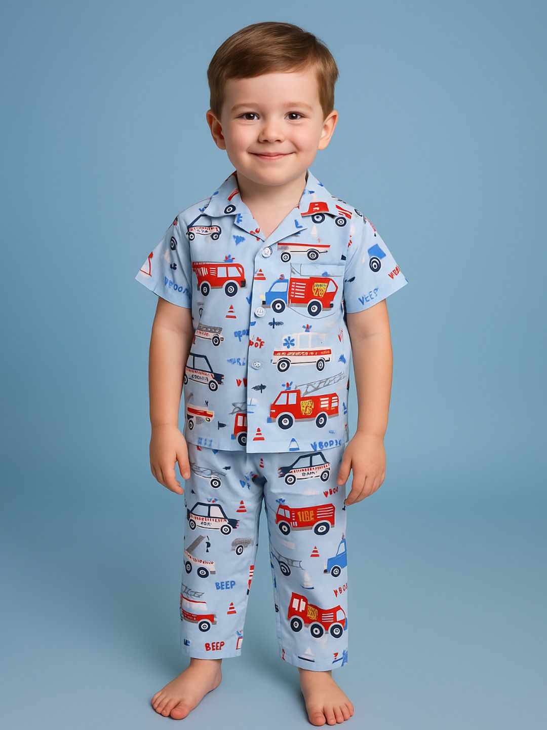 NAUTI KIDZ Pure Woven Cotton Night Suit Set