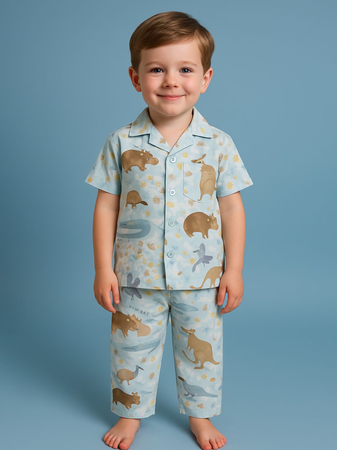 NAUTI KIDZ Pure Woven Cotton Night Suit Set