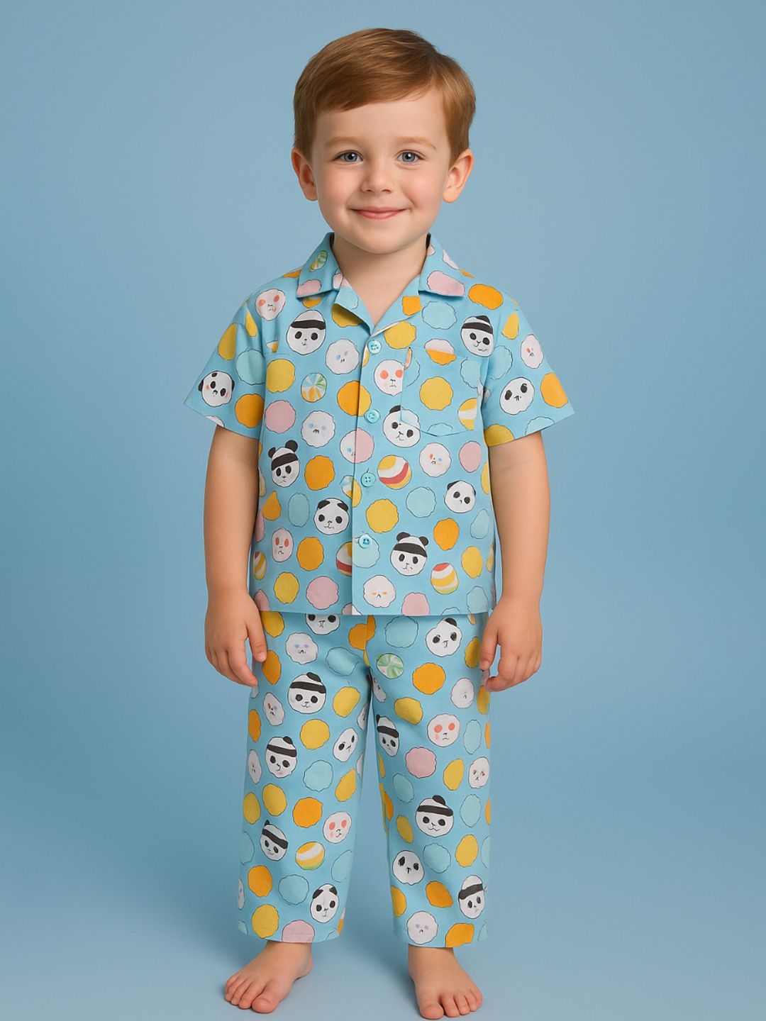 NAUTI KIDZ Pure Woven Cotton Night Suit Set