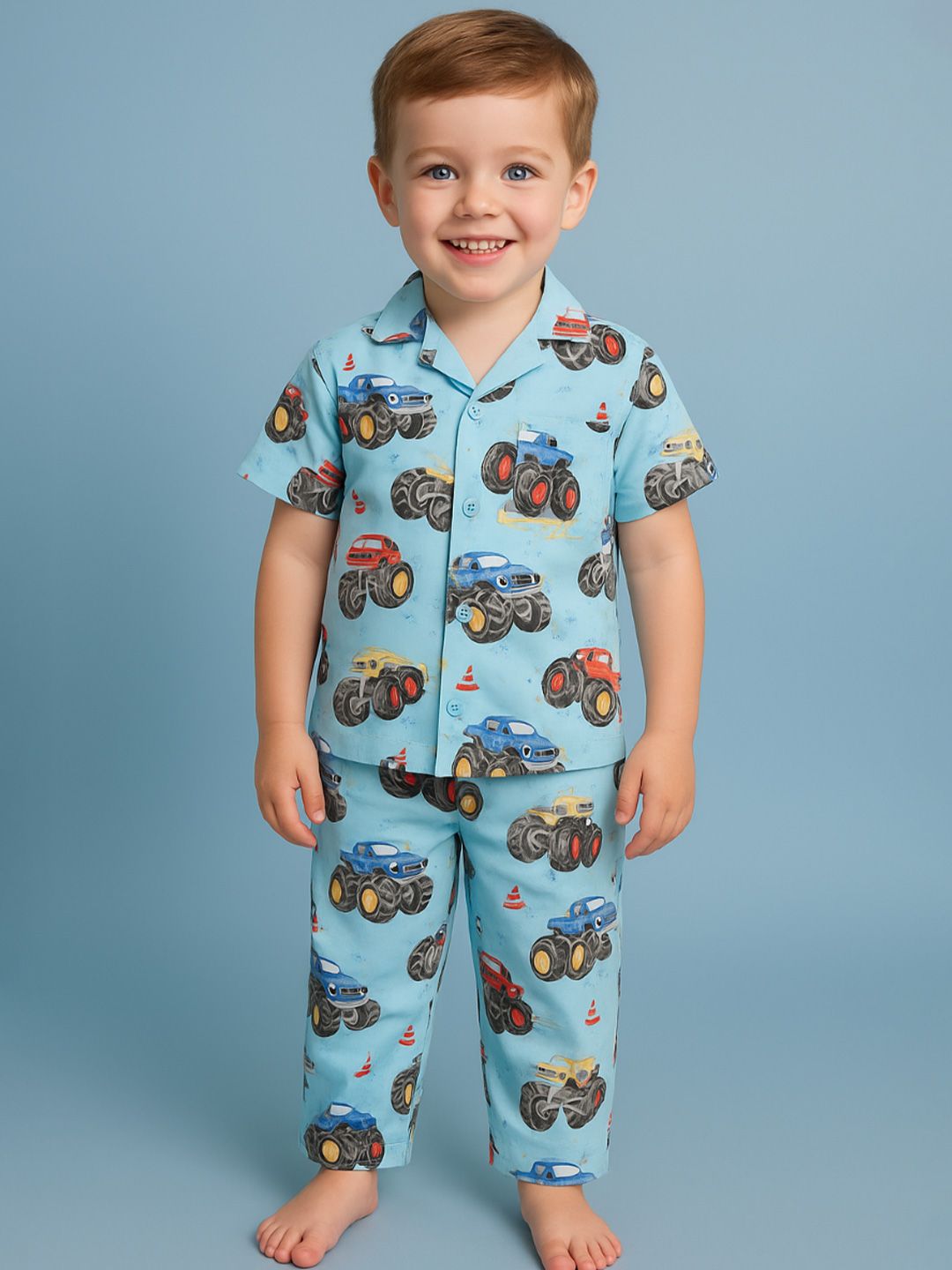 NAUTI KIDZ Pure Woven Cotton Night Suit Set