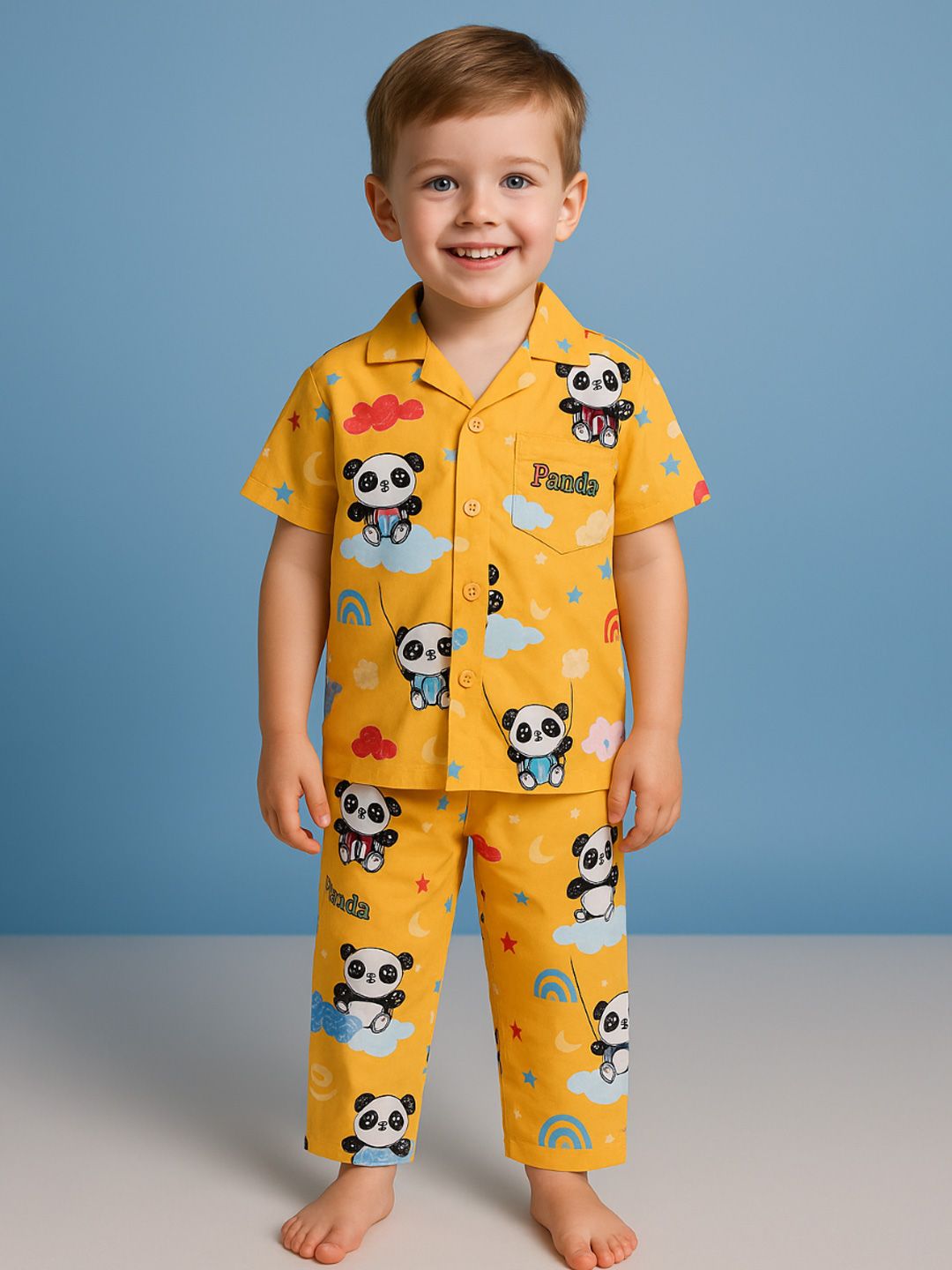 NAUTI KIDZ Pure Woven Cotton Night Suit Set