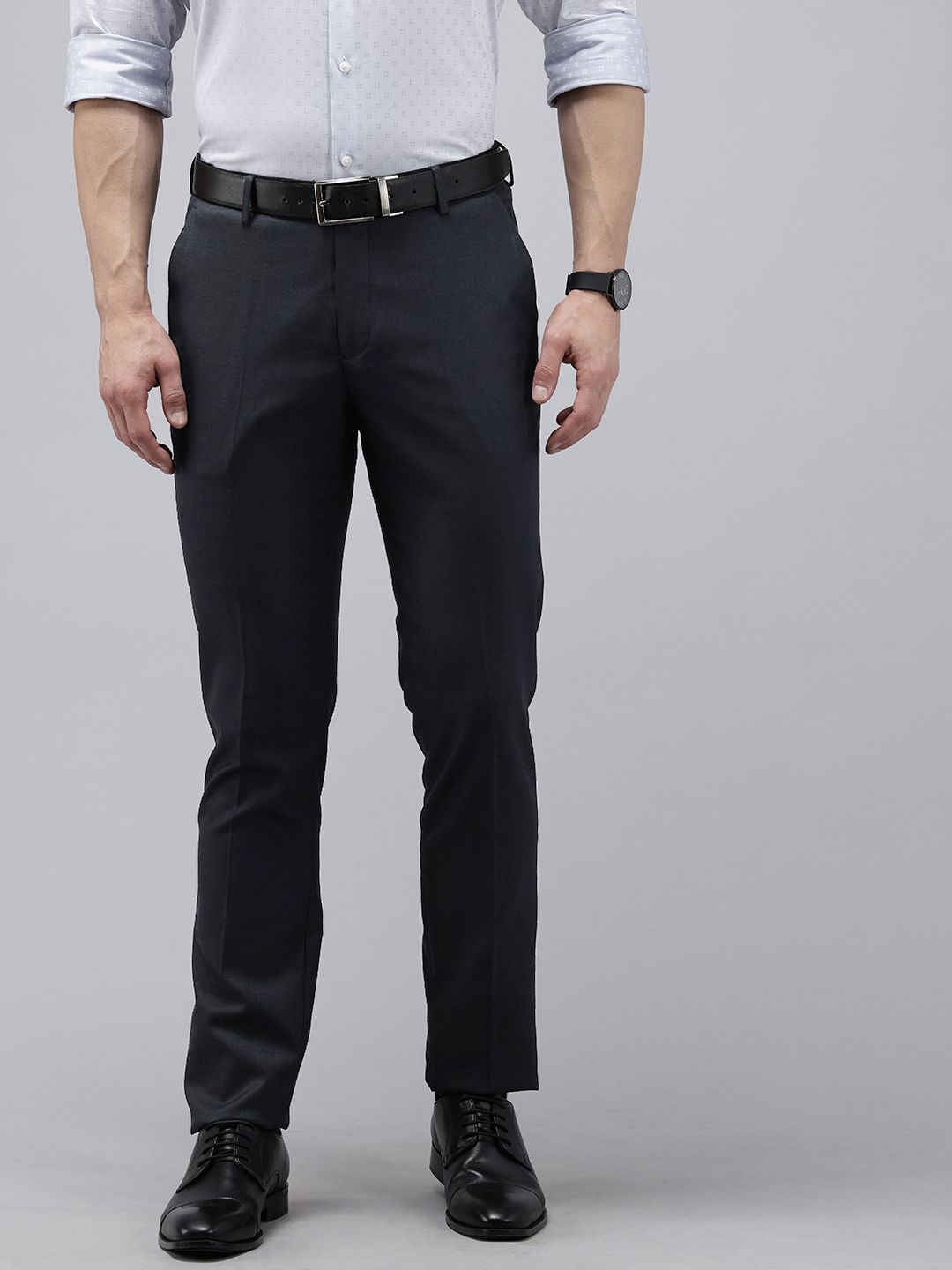Arrow Men Checked Hudson Formal Tapered Fit Trousers