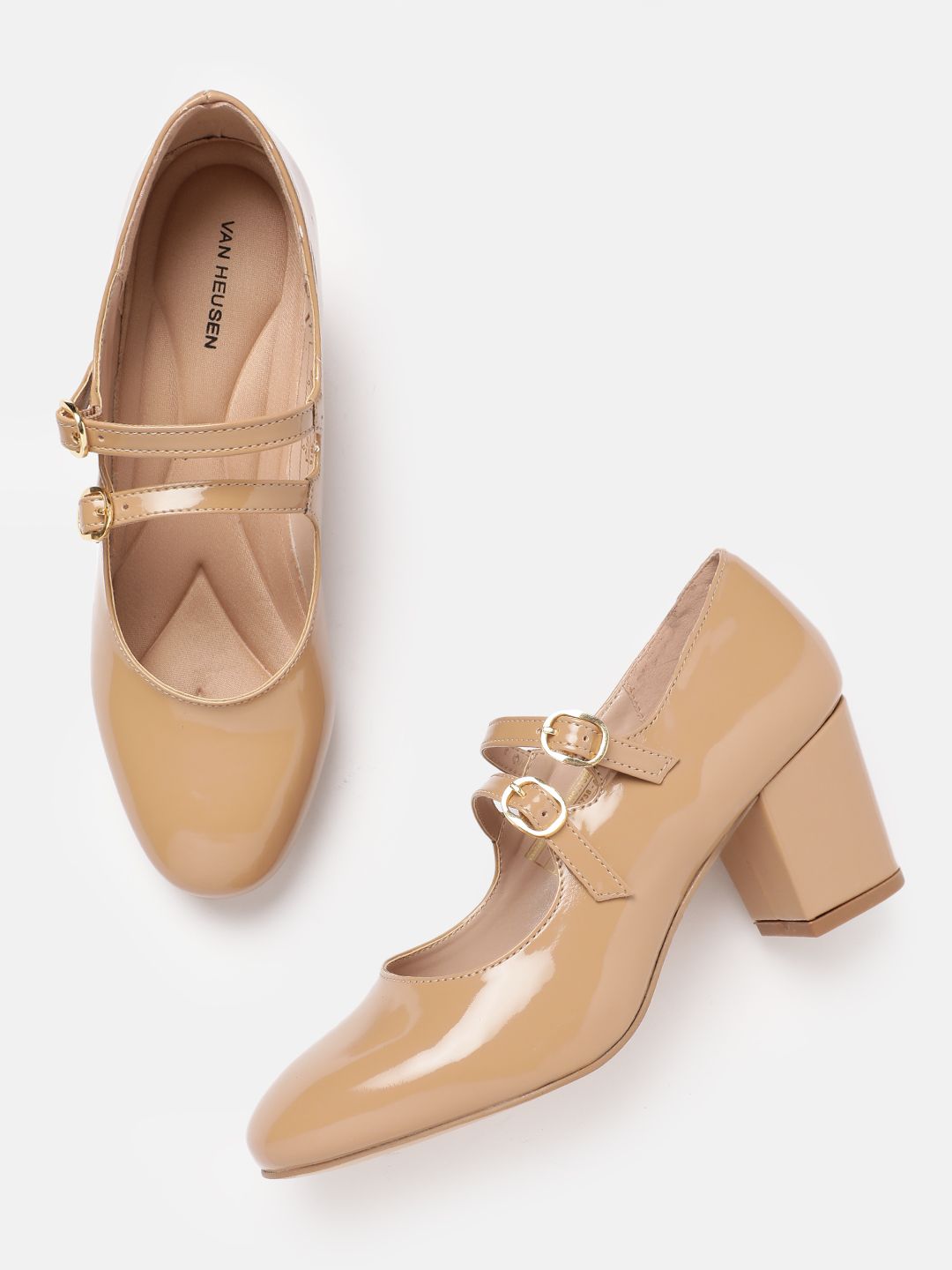 Van Heusen Round Toe Block Heeled Mary Janes