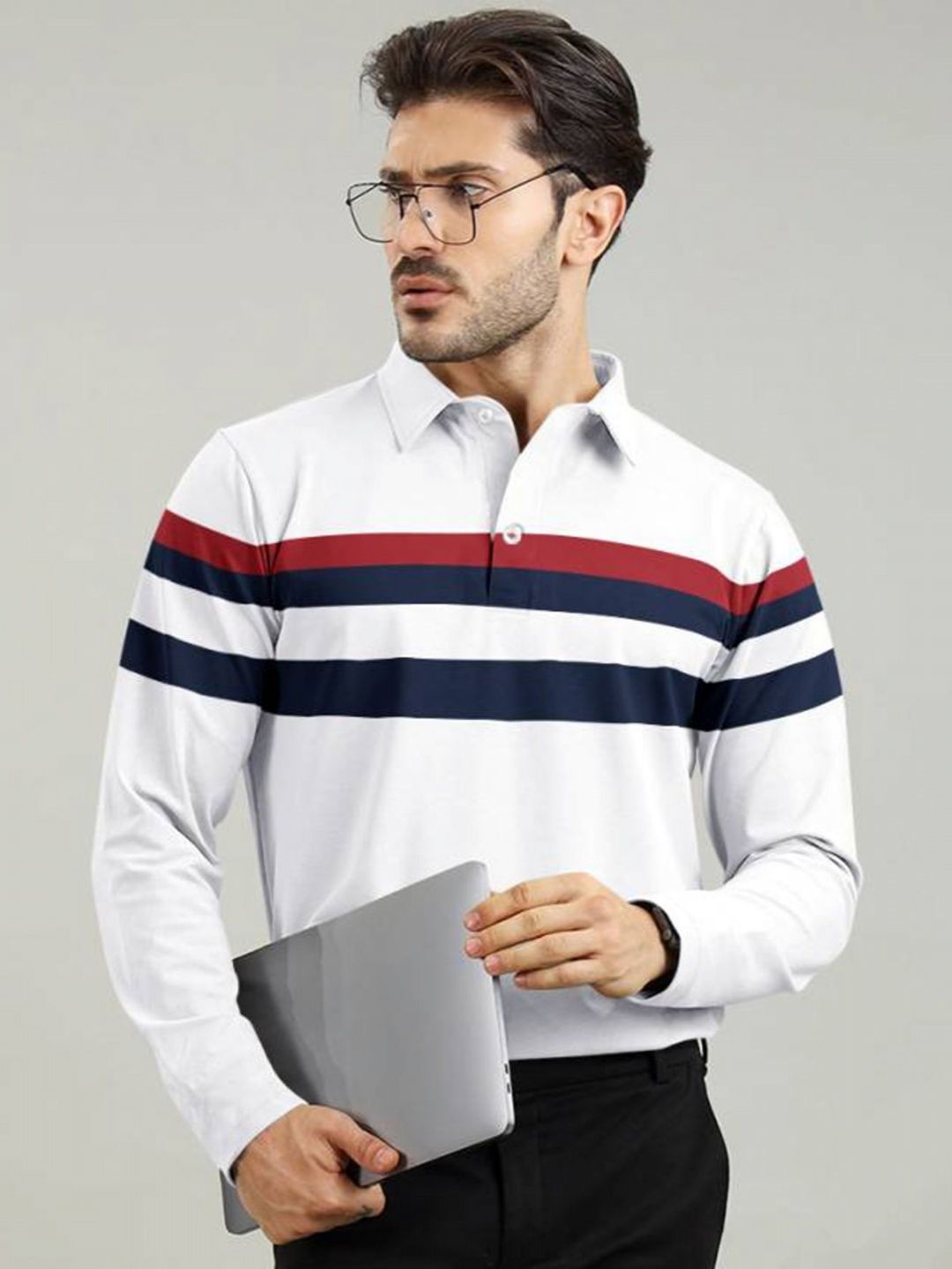 AUSK Striped Full Sleeve Polo Tshirt