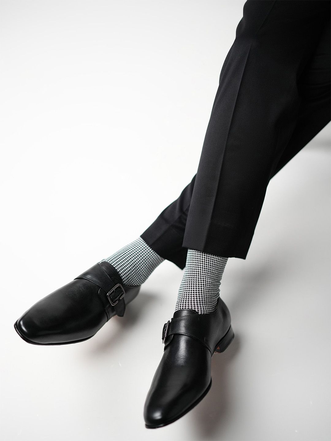 Theater Men Black Mercerized Cotton Formal Socks