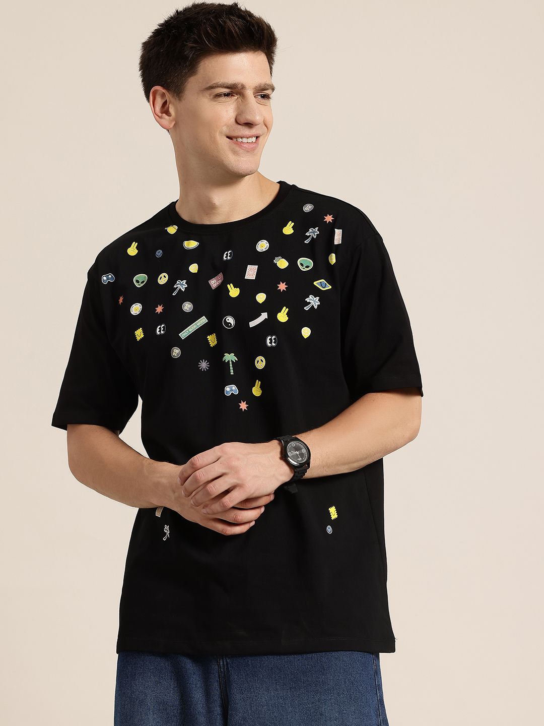 HERE&NOW Conversational Print Relaxed T-shirt