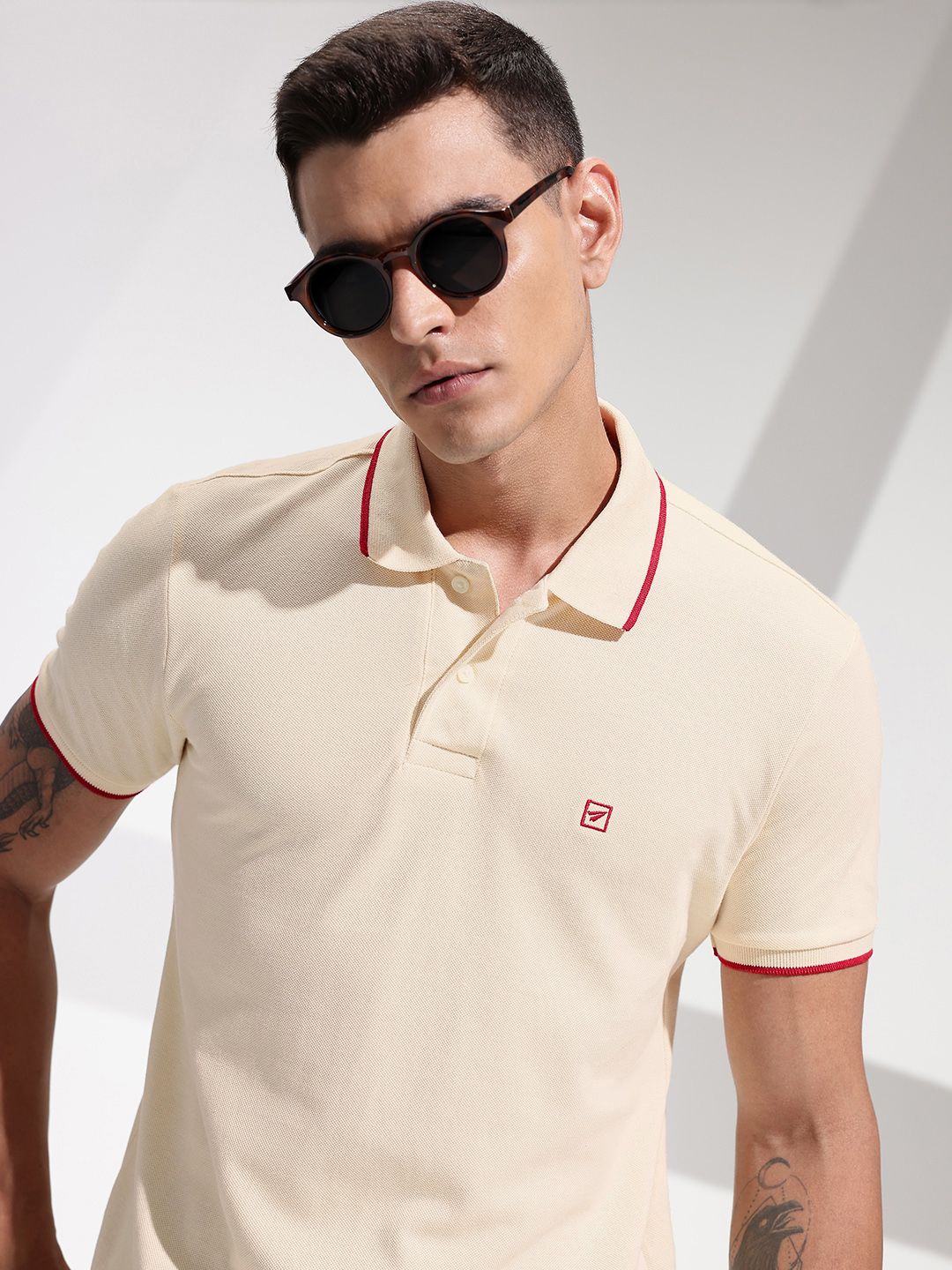 INVICTUS Polo Collar Pure Cotton T-shirt