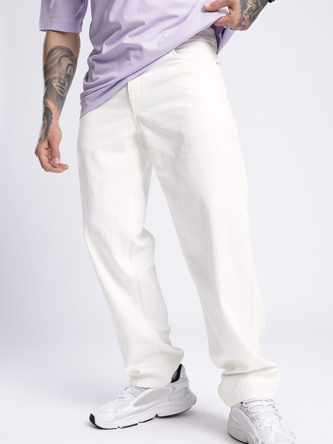 glitchez Men Light Shade Relaxed Fit Jeans