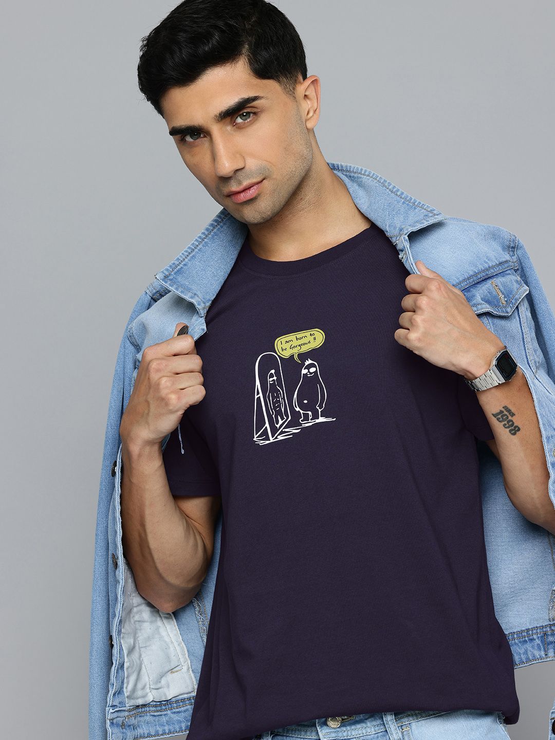 Flying Machine Printed Pure Cotton T-shirt