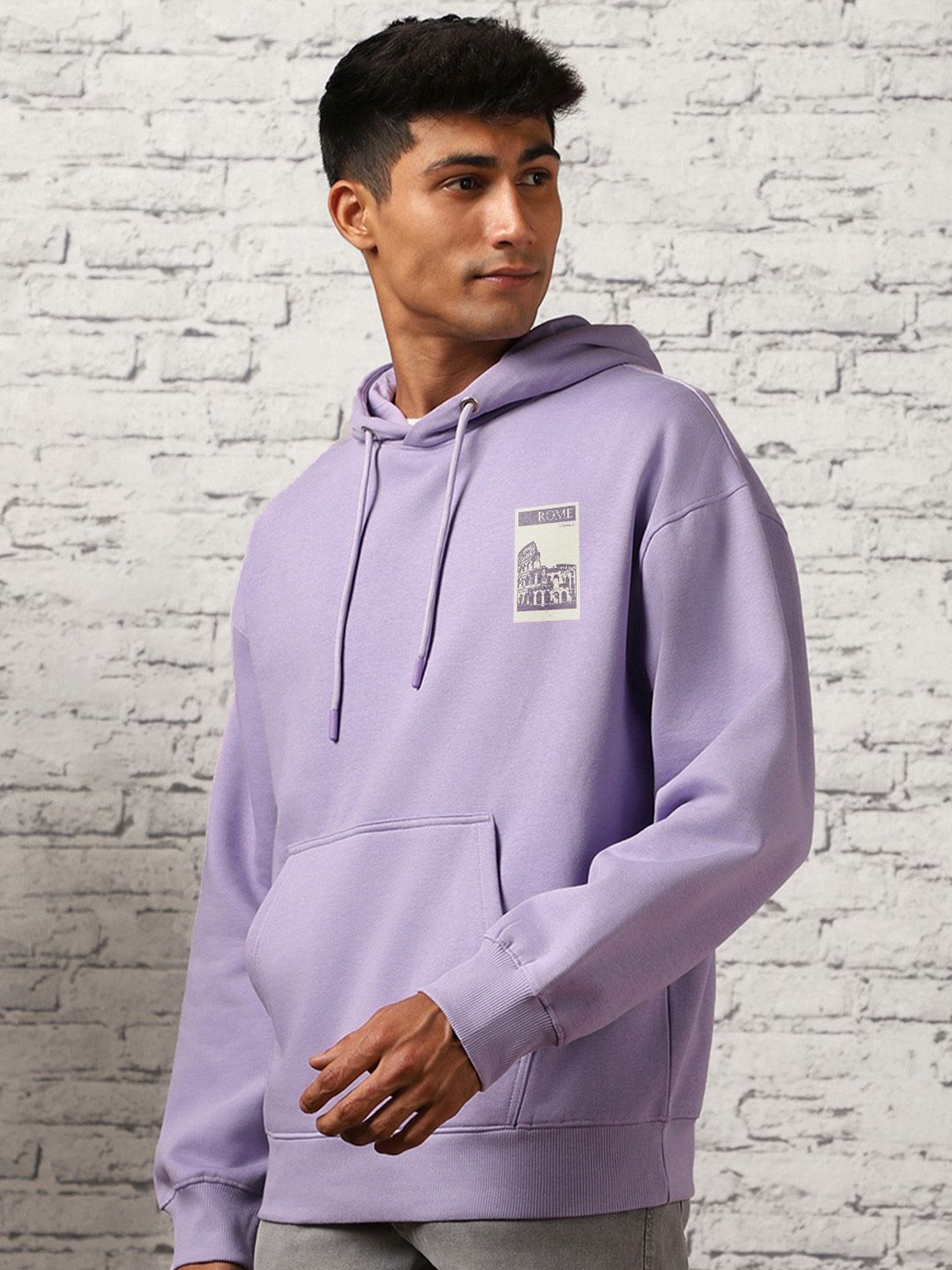 Nobero Men's Oversized Solid Hoodie | Navy Blue - L