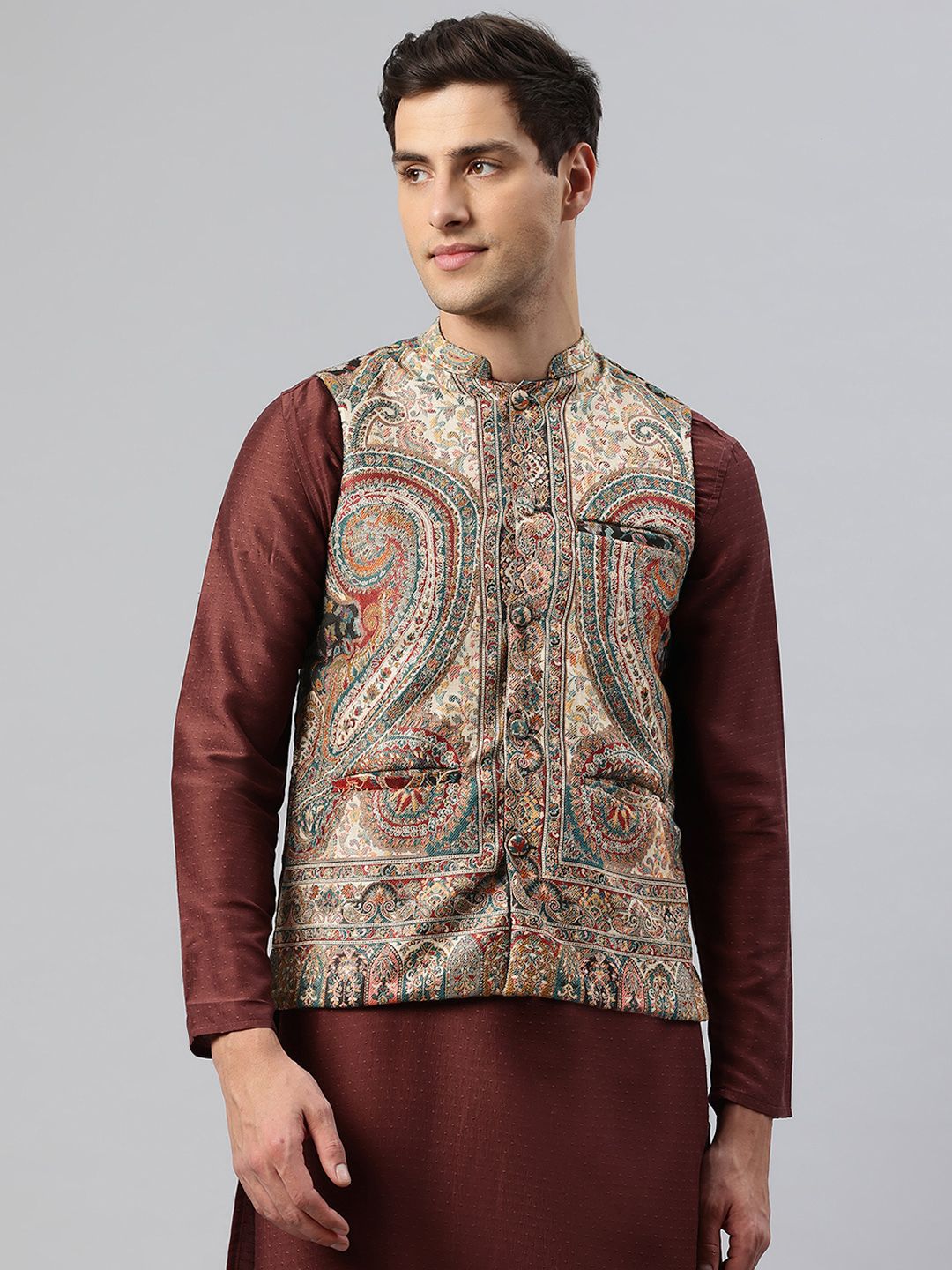 SWI Stylish Men Ethnic Motifs Nehru Jacket