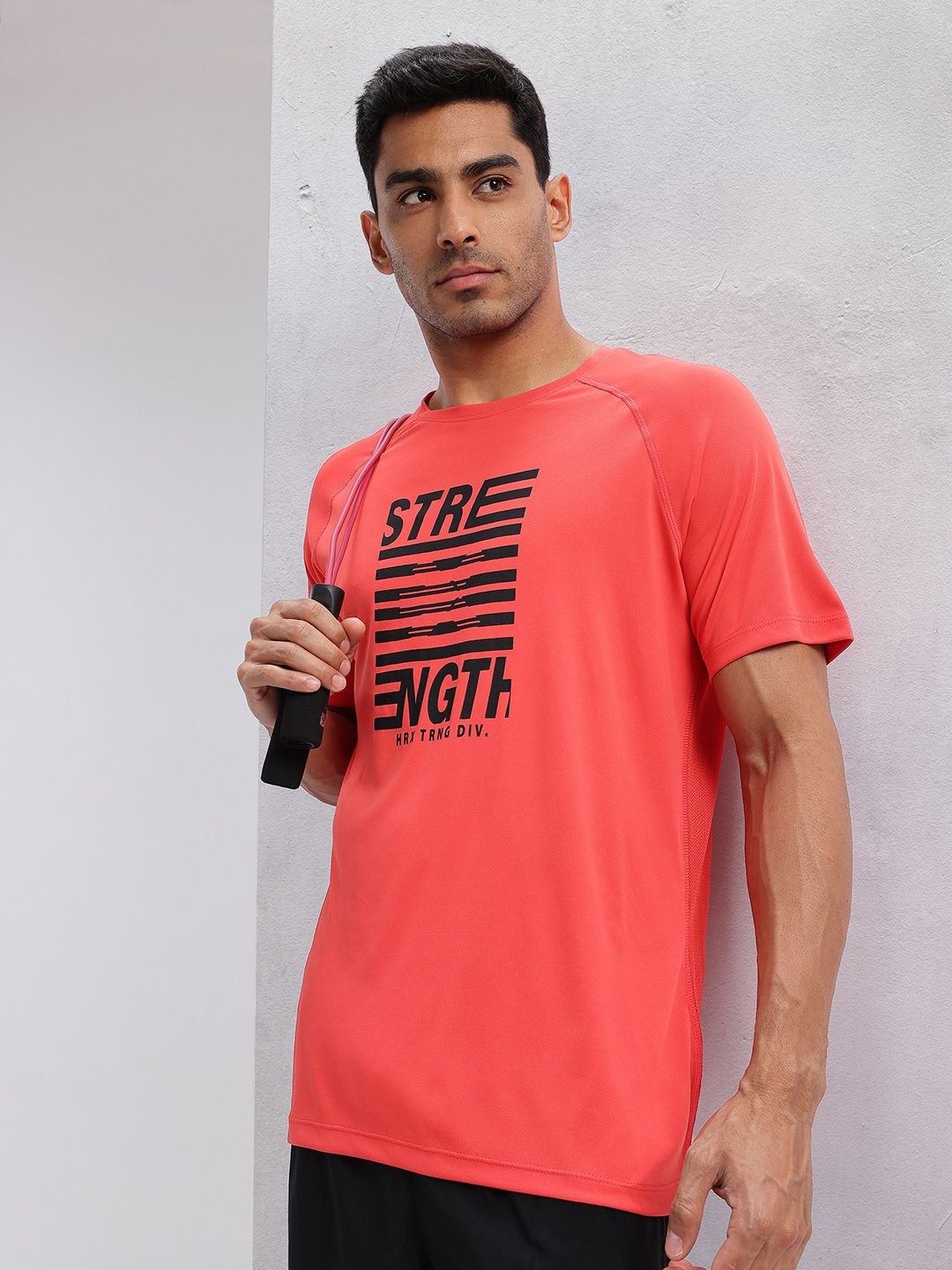 HRX by Hrithik Roshan Typography Printed Raglan Sleeves Training T-shirt