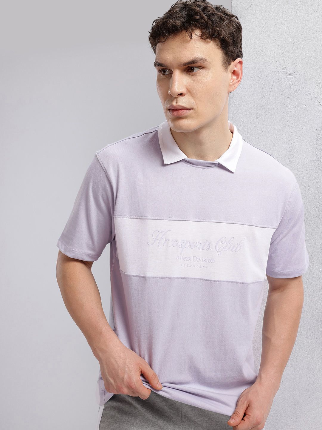 HRX by Hrithik Roshan Men Striped Polo Collar T-shirt
