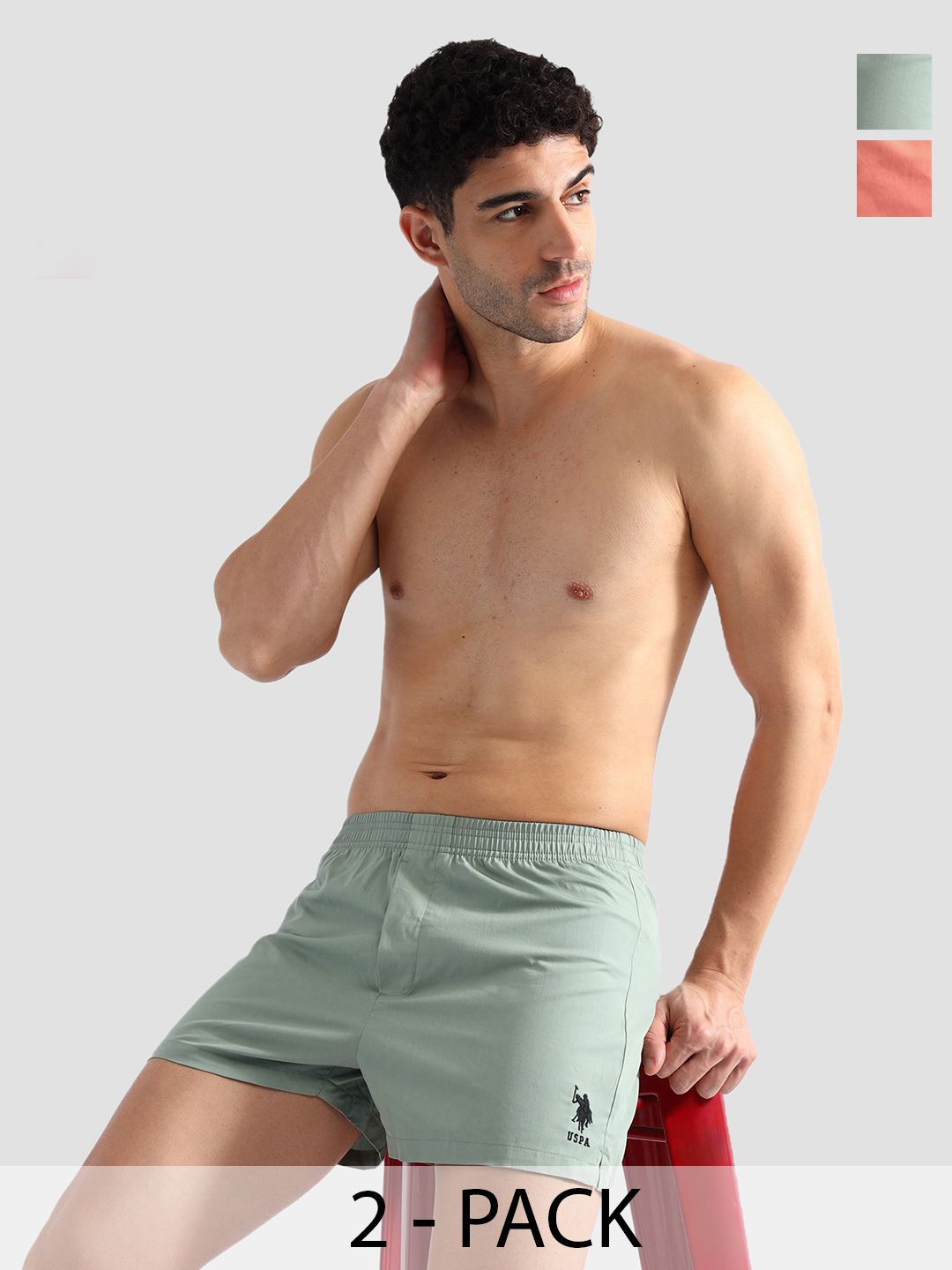 U.S. Polo Assn. Pack of 2 Pure Cotton BoxersOEX08-PB0-P2
